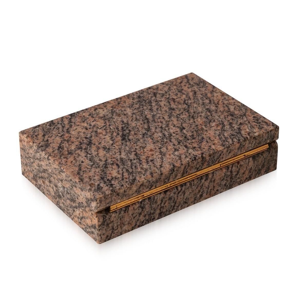 Vintage 20th Century Italian Juparana Colombo Stone Box C.1960 photo Home Decor