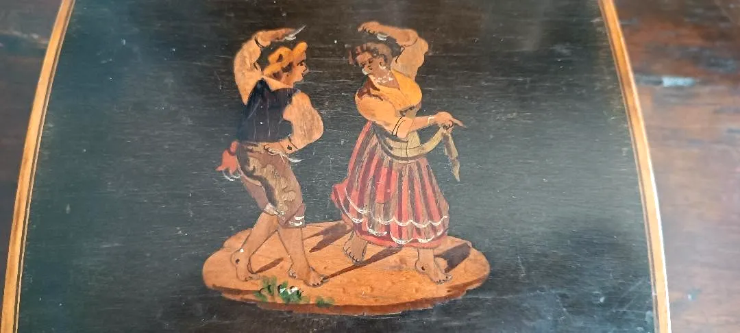 Antique 1930s Inlaid Wood Carillon Sorrento photo Home Decor