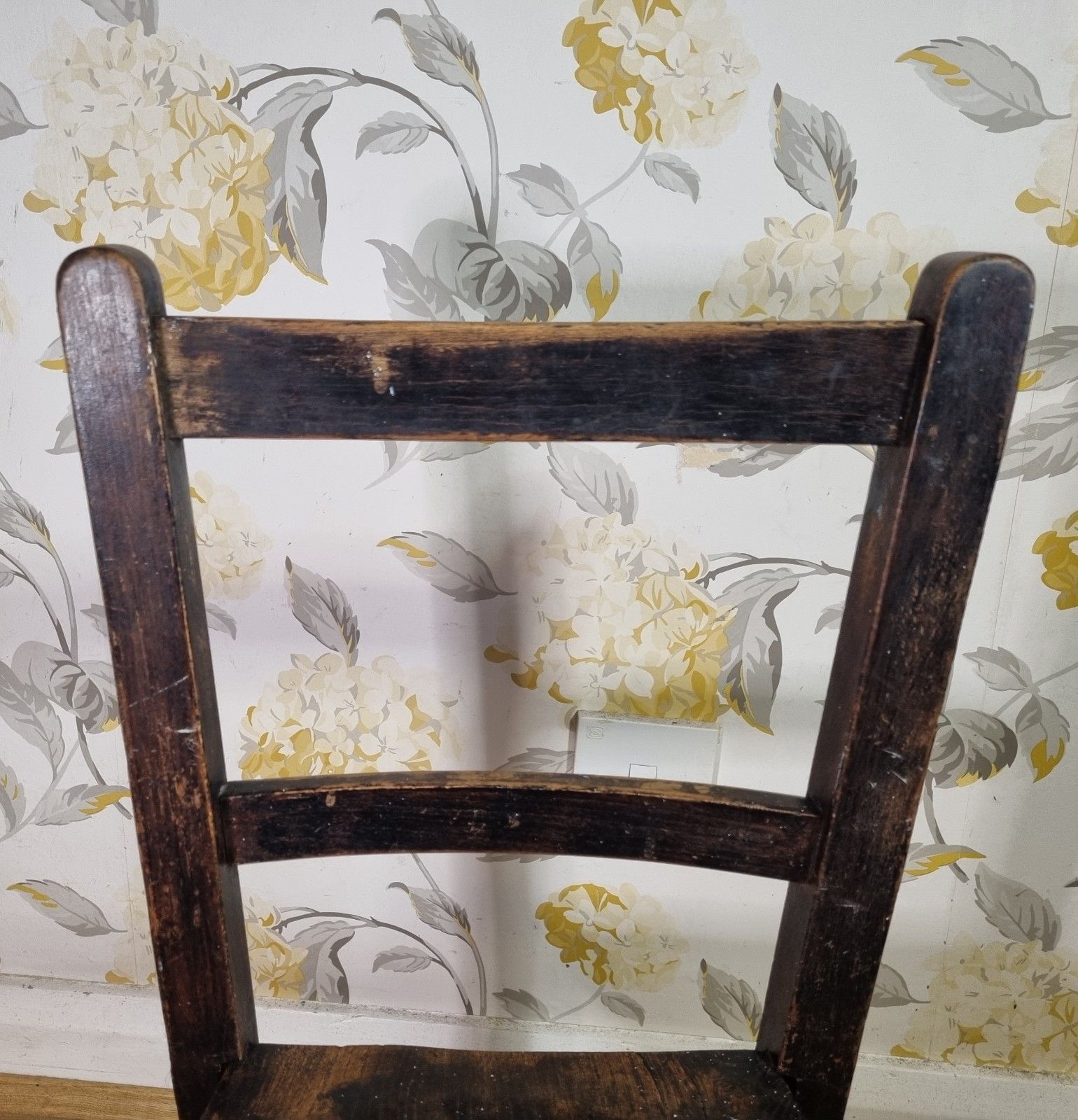 Antique Elm Childs School Chair Rustic Aged Patina Teddy Display Plant Stand photo buy