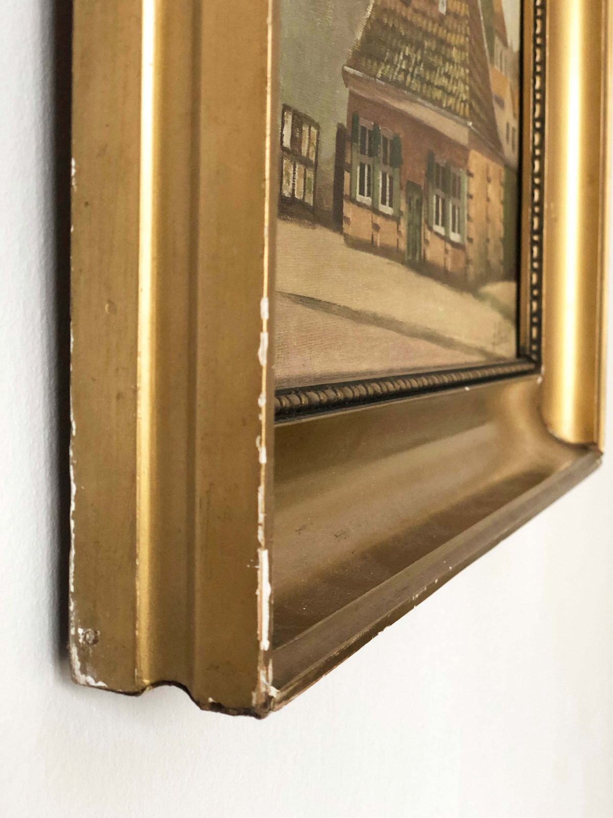 Vintage Large Original Oil Painting Of A Countryside Cottage, C. 1923. photo 400.0