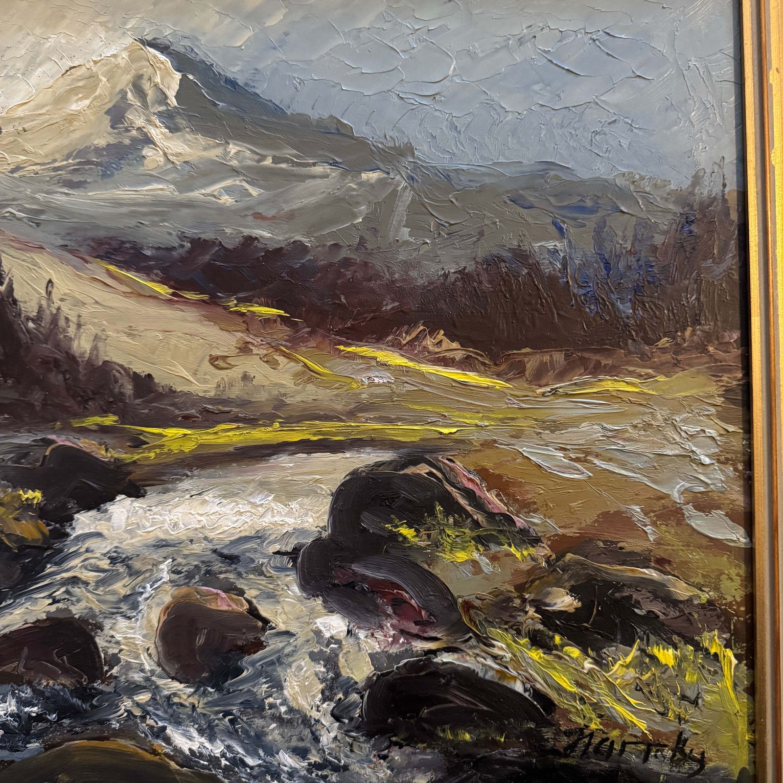 Nordic Highlands. Vintage Scandinavian Oil Painting. photo for sale