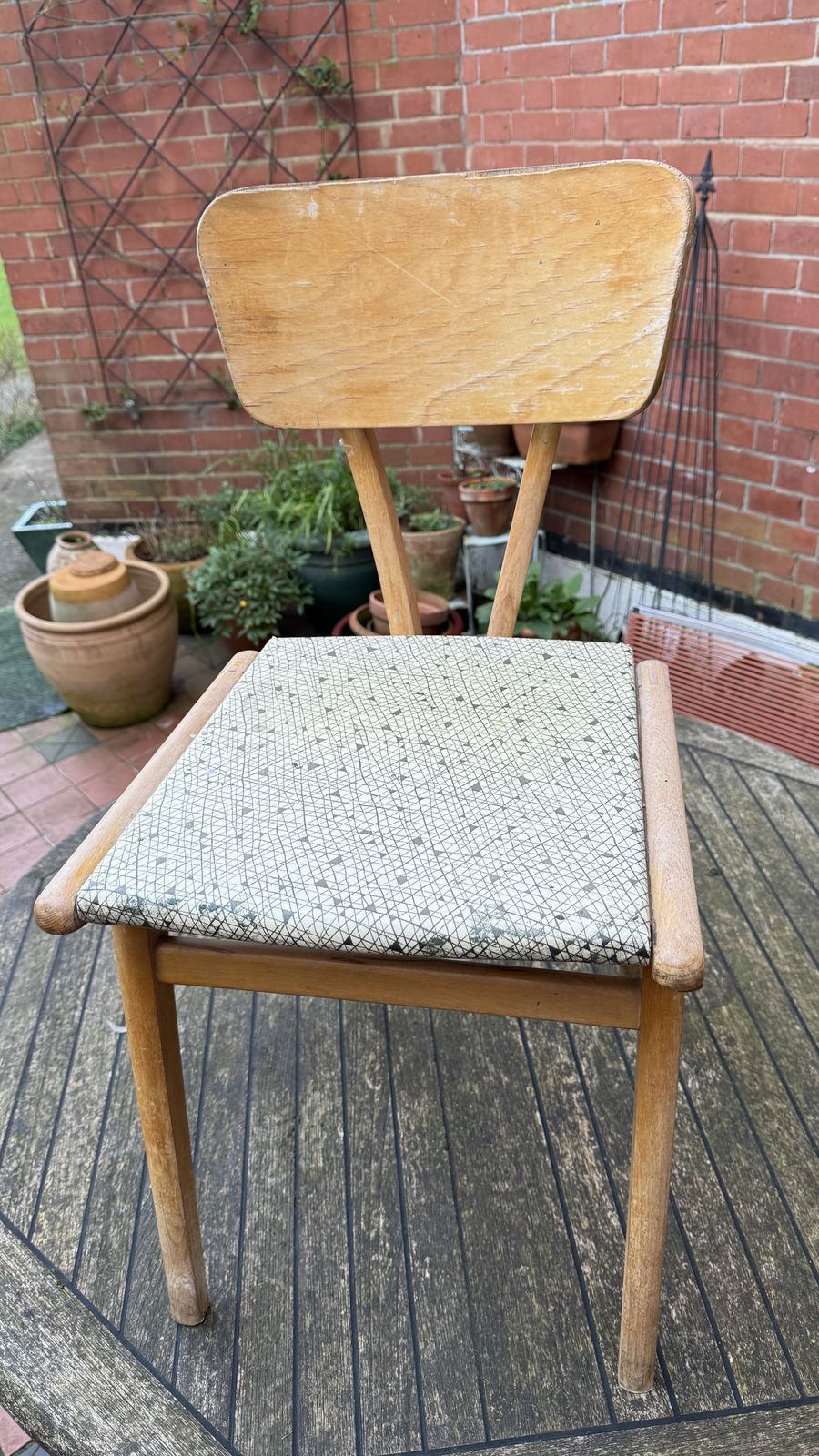 Mid Century Dining Chair By Guilform With Original Seat Cover