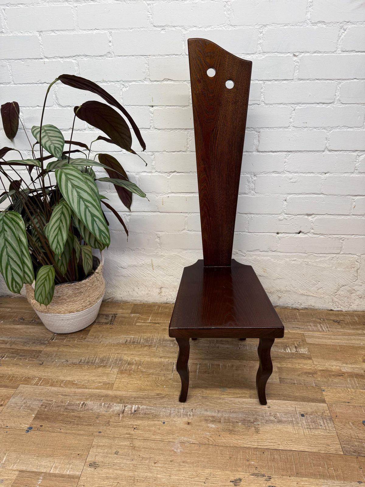 Arts & Crafts Oak Decorative Low Chair | Early 20th Century Spinning Chair.