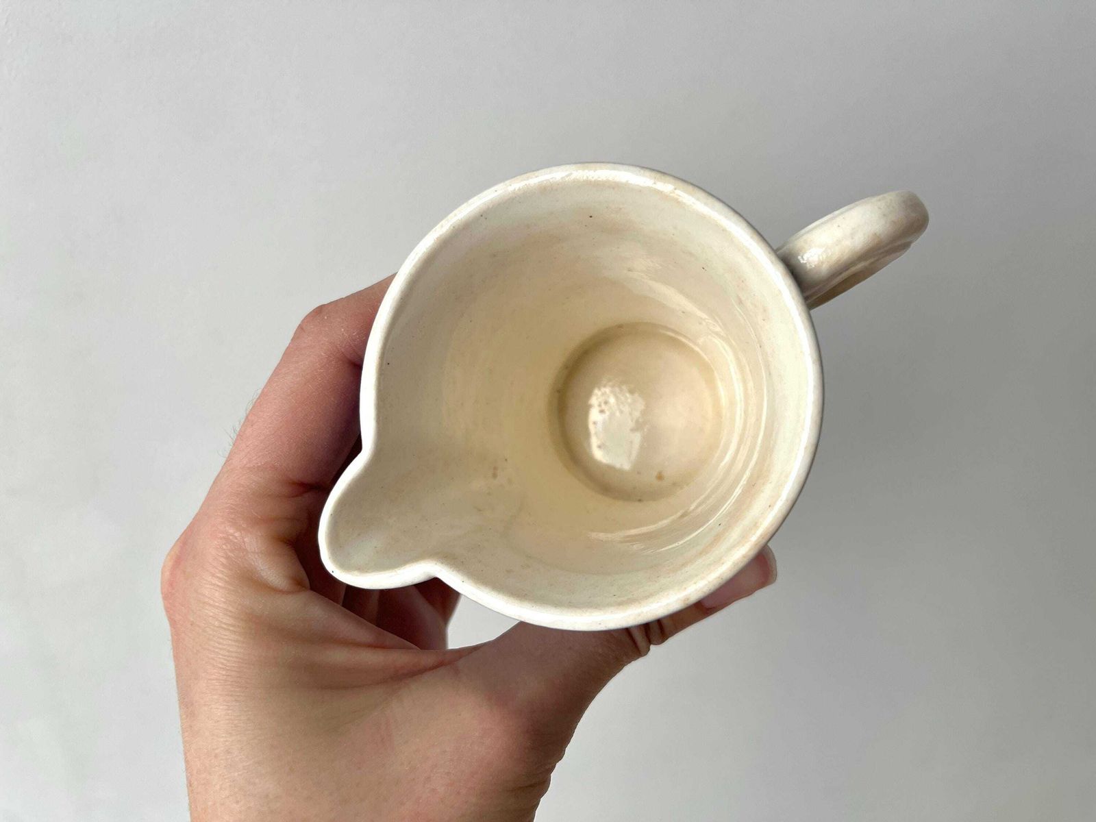photo for sale Antique Art Deco Sugar Bowl + Milk Pot By Sarreguemines Digoin France, 1930's French Earthenware Set