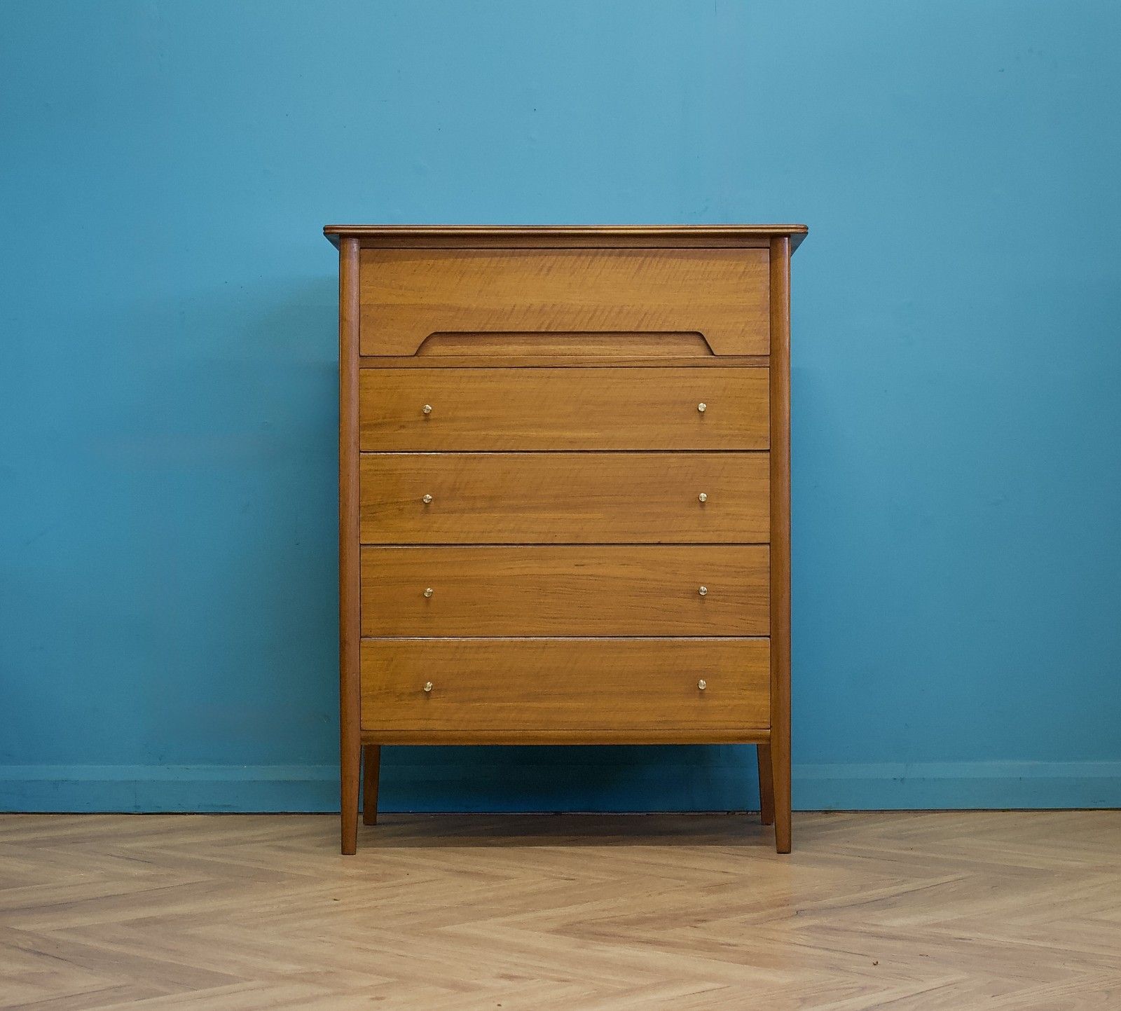 Vintage French Walnut Chest Of Drawers From Younger, 1960s #1709 photo for sale