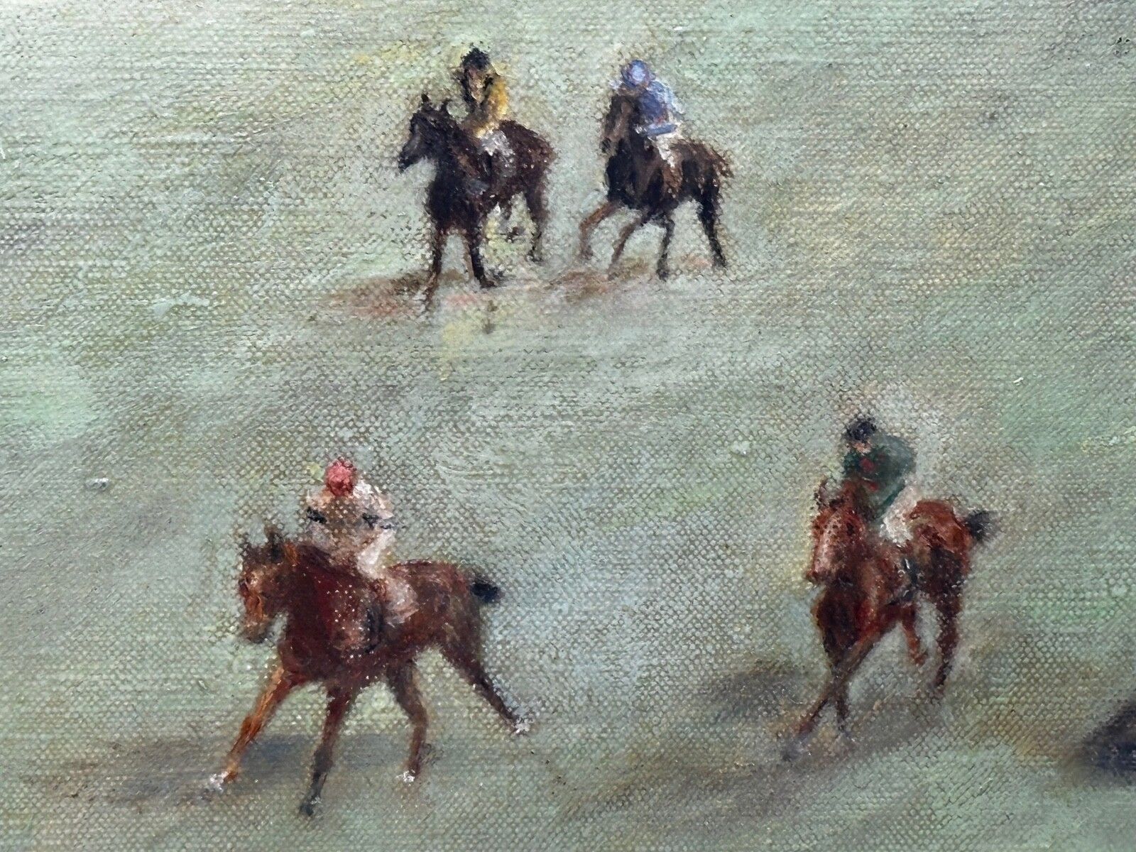 Oil Painting Ariostar Winning At Royal Ascot In The Manner Of Lionel Edwards photo buy
