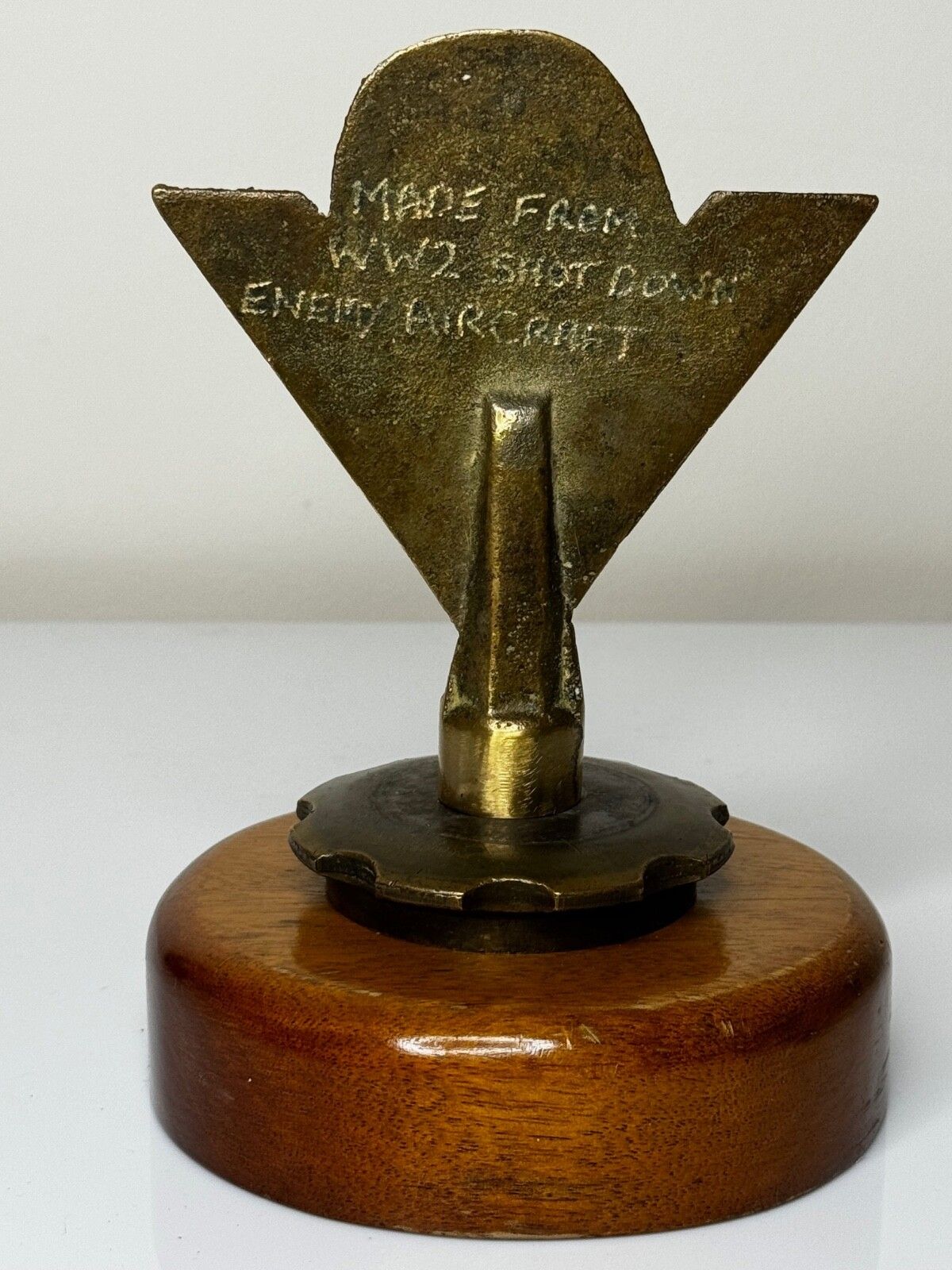 photo vintage Historic Ww2 Small Winston Churchill V For Victory Bronze Car Mascot Sculpture