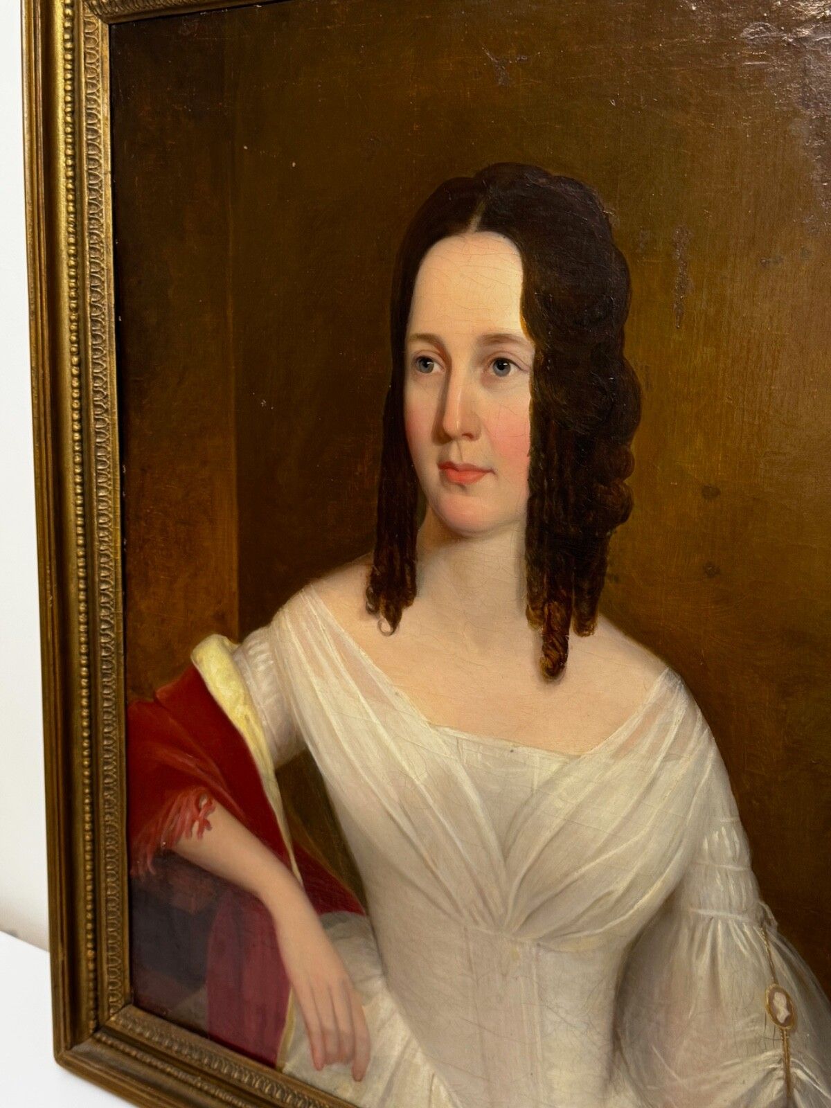 photo furniture Large Early 19th Century English Oil Painting Portrait Lady Sara Losh 1785–1853