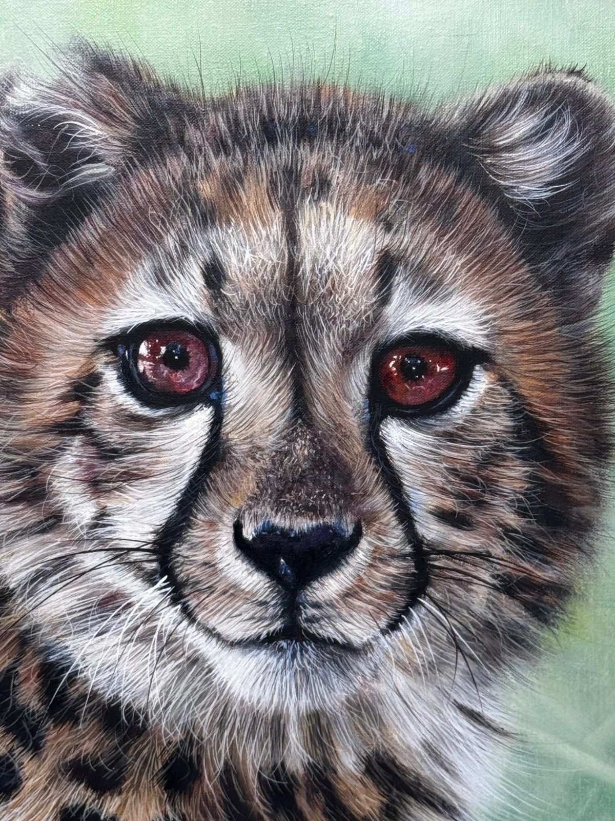 Art 🐆 Original Oil Painting Cheetah Cub Innocence Of The Wild By Pip Mcgarry photo