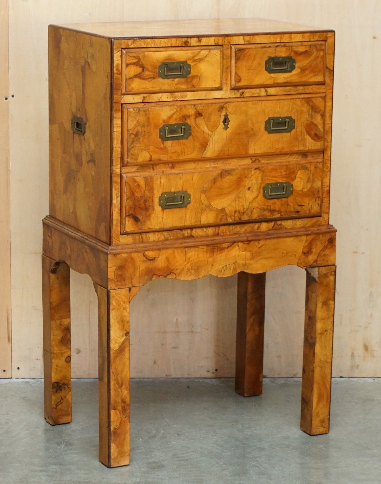 Antique Victorian Olive Wood Military Campaign Drinks Cabinet Chest Of Drawers photo furniture