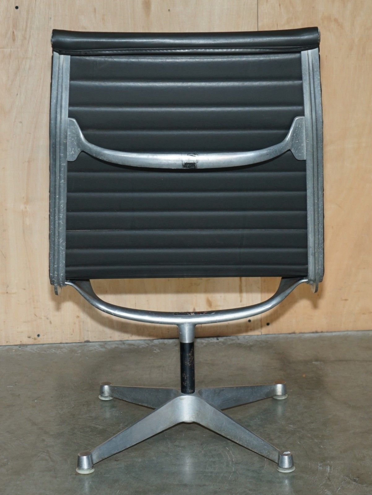 photo buy Pair Of Vintage Herman Miller Hillie Stamped Black Leather Swivel Lounge Chairs
