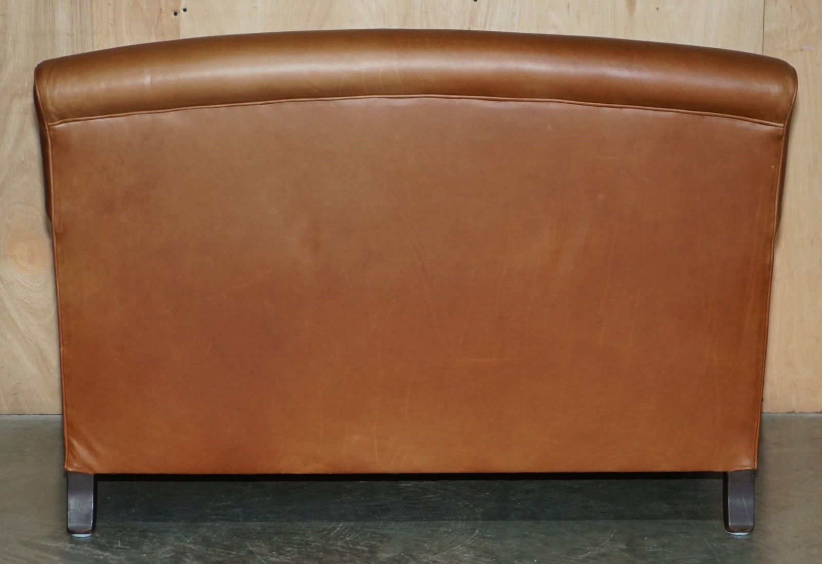 Furniture Extra Large Howard George Smith Style Brown Leather Love Seat Armchair Sofa photo