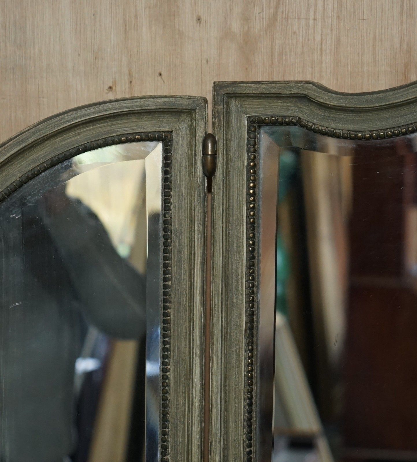 Furniture Antique French Louis XVI Style Dressing Room Console Table Full Length Mirror photo