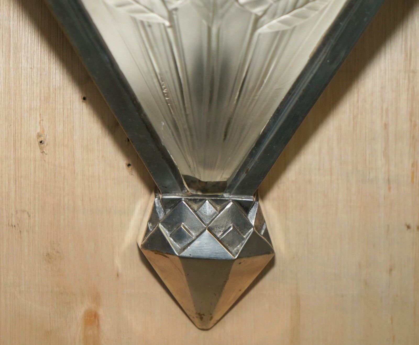 photo vintage Pair Of Antique French Art Deco Jean Noverdy France Depost Stamped Wall Sconces