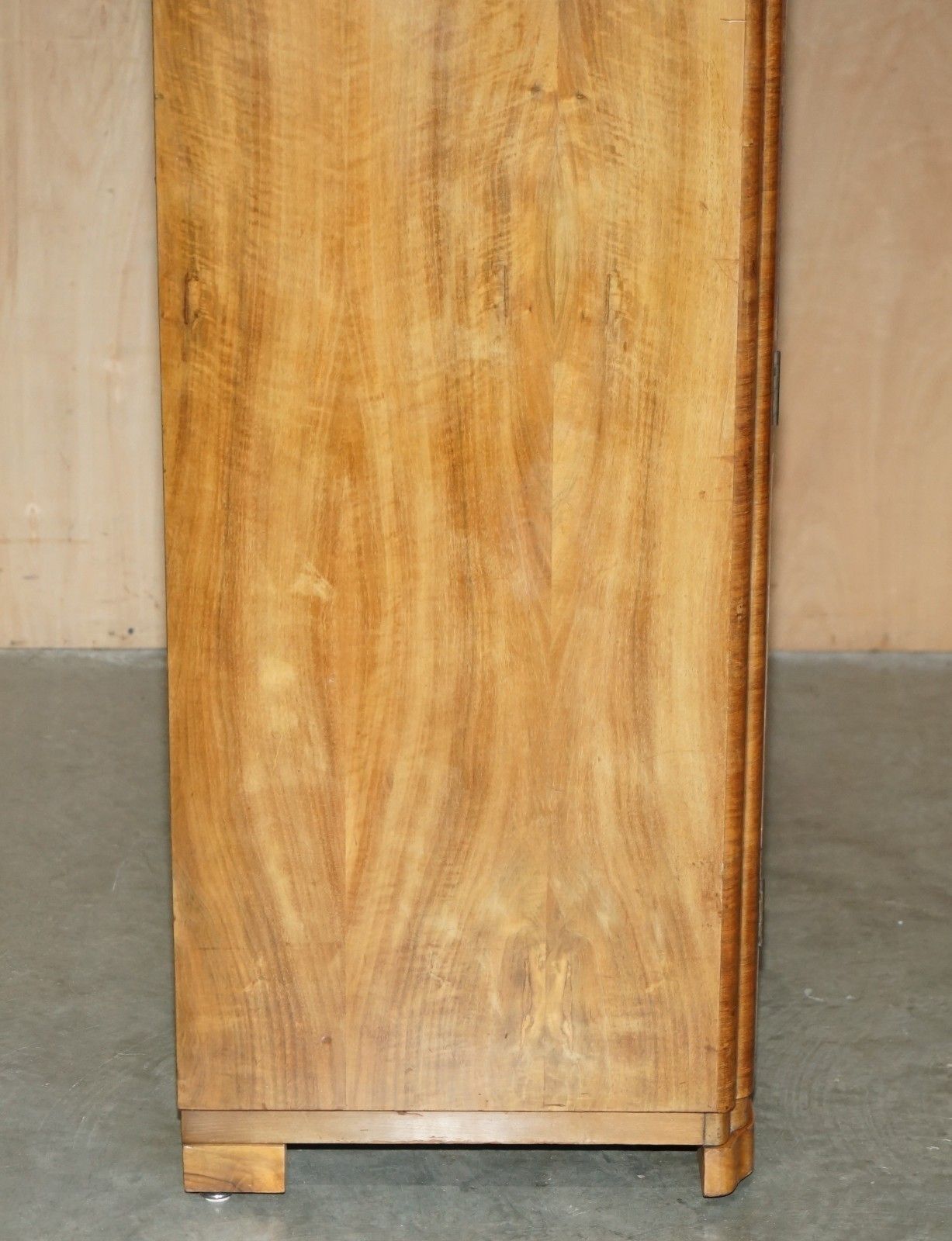 photo buy Antique Art Deco Circa 1930's Satin Burr Walnut Double Wardrobe Part Of Suite