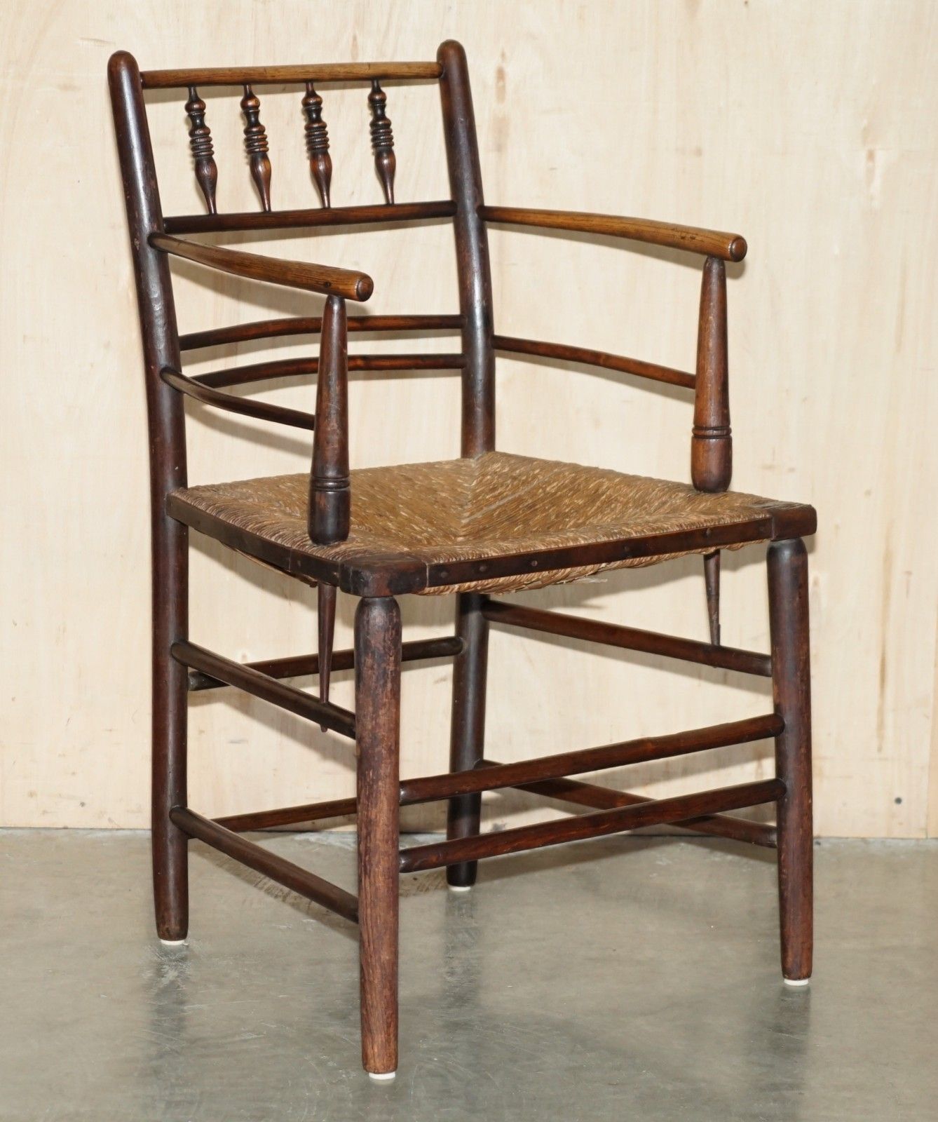 Ebonised Antique Original William Morris Sussex Armchair Seen In The V&A Museum photo furniture
