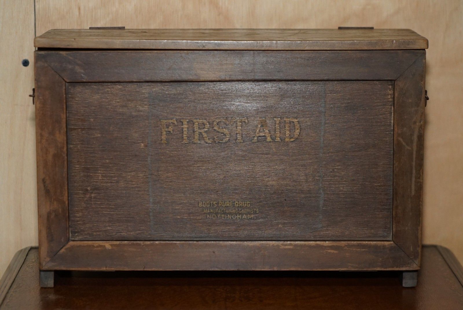 Antique Wwii Circa 1939 Boots First Aid Kit Box For Warehouses And Factories photo for sale