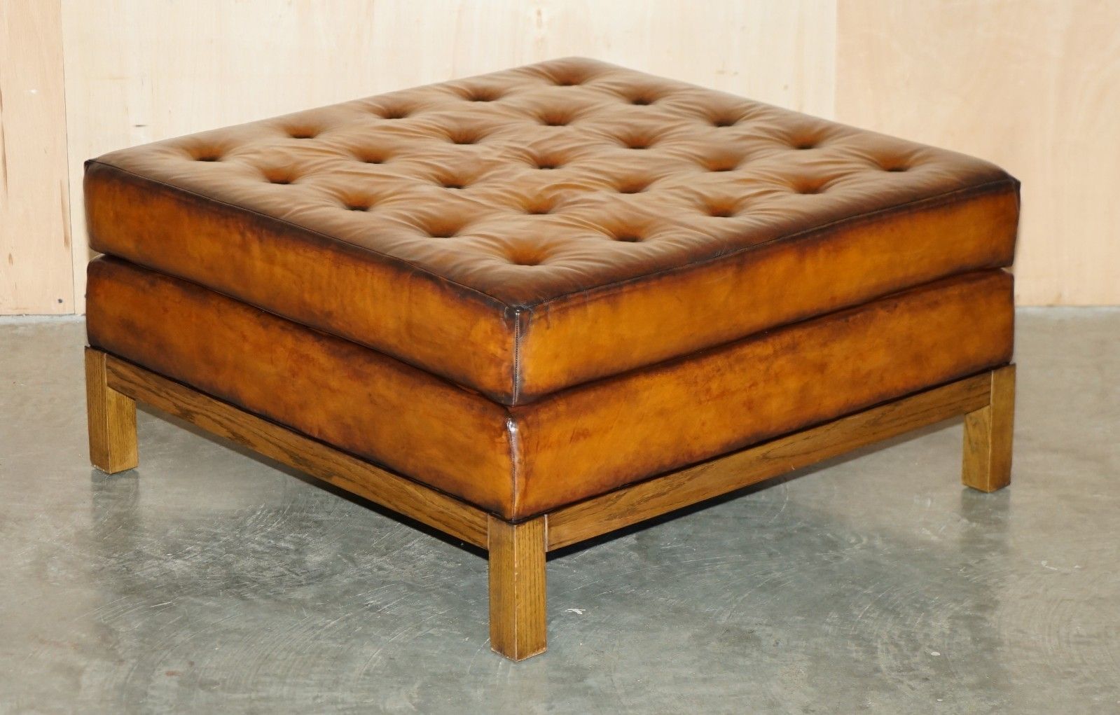 Rrp £4995 Large George Smith Chesterfield Chelsea Brown Leather Footstool photo Furniture