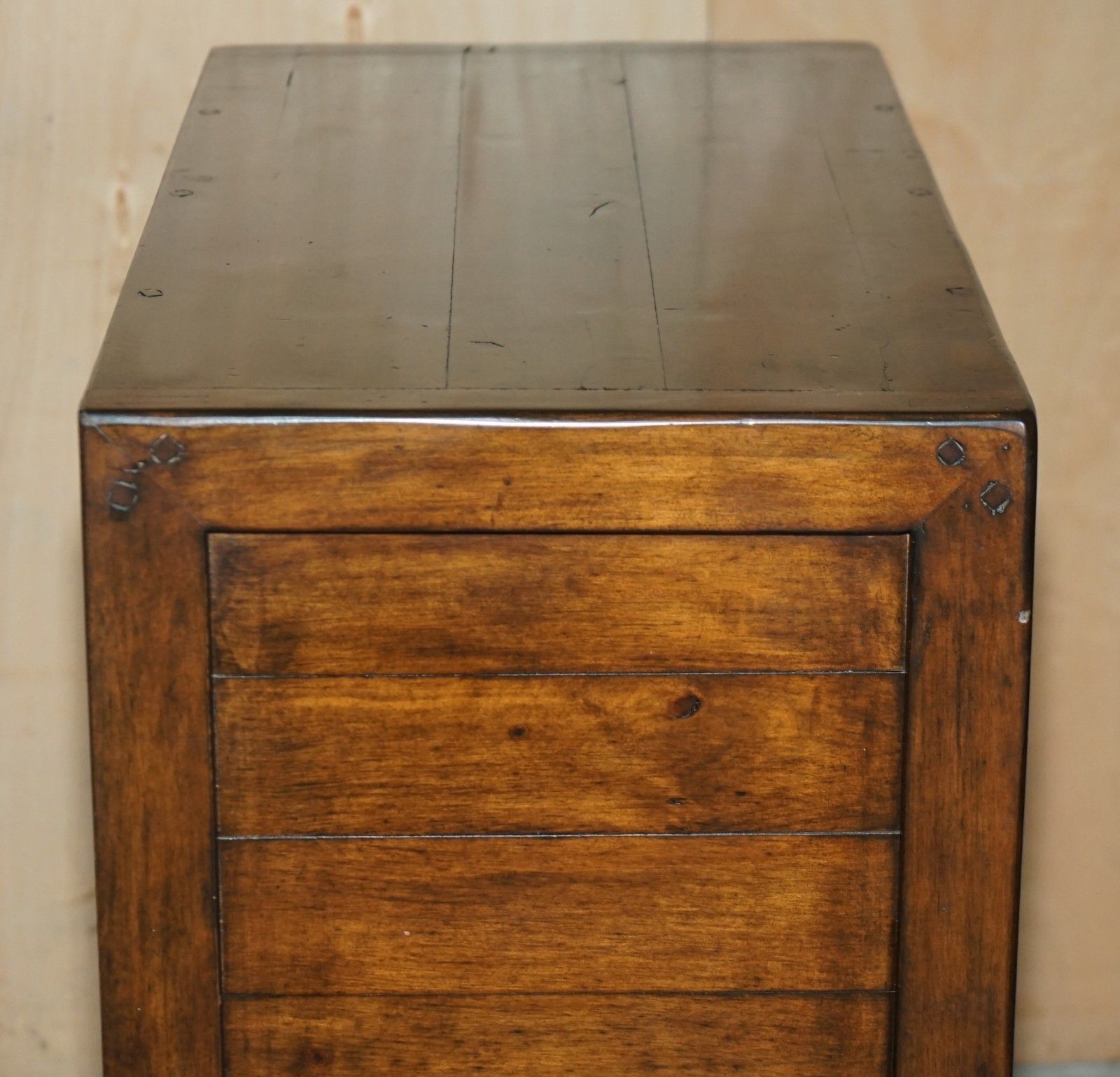 photo buy Lovely Large Vintage Hardwood Military Campaign Style Chest Of Drawers Part Set