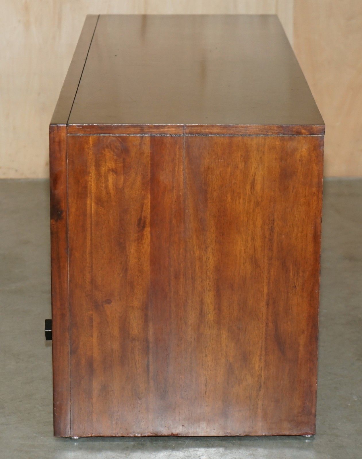 photo buy Lovely Vintage Hardwood Military Campaign Style Sideboard Tv Media Unit Part Set