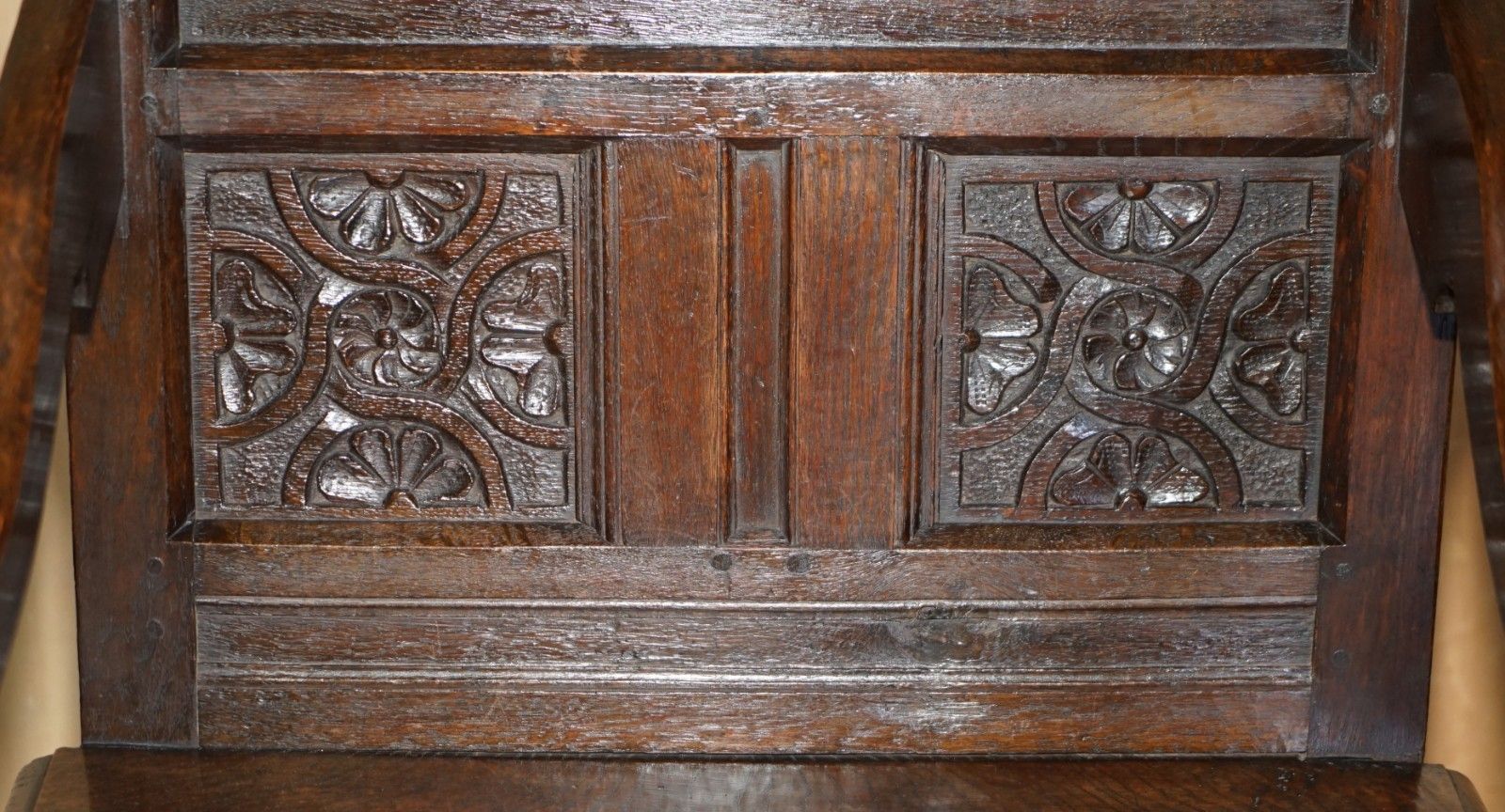 photo furniture Antique Exceptionally Rare 1677 Dated John Hall Armchair Northern England Oak