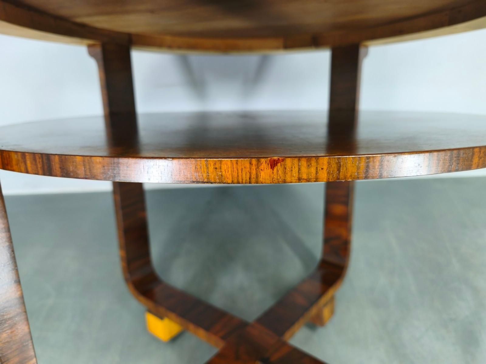 1380.0 Art Deco Walnut Veneer Coffee Table, Czechoslovakia, 1930s photo