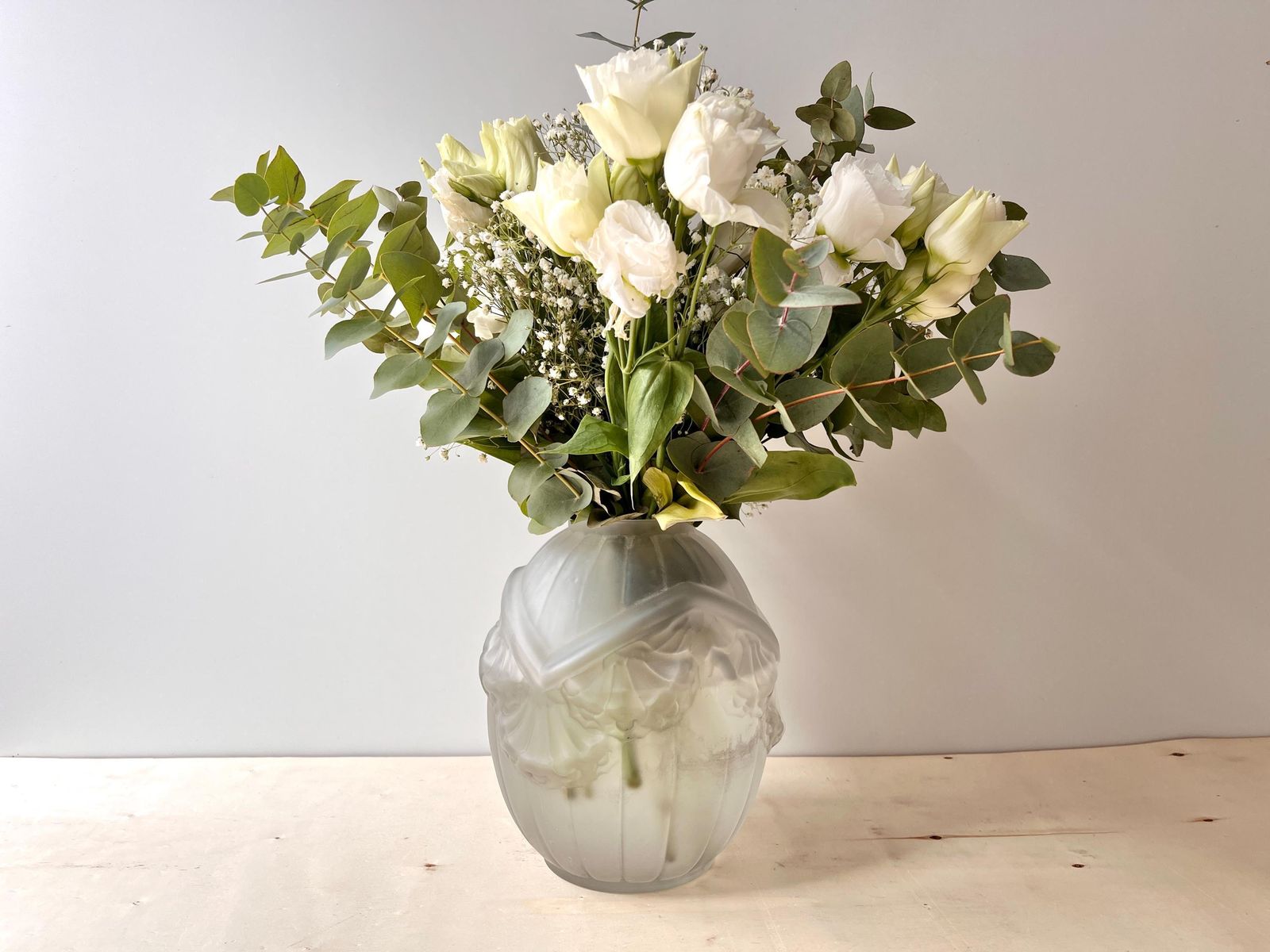Antique Art Deco Vase Signed Verçais France, Geometric Frosted Flower Vase By Schneider 1925s photo furniture