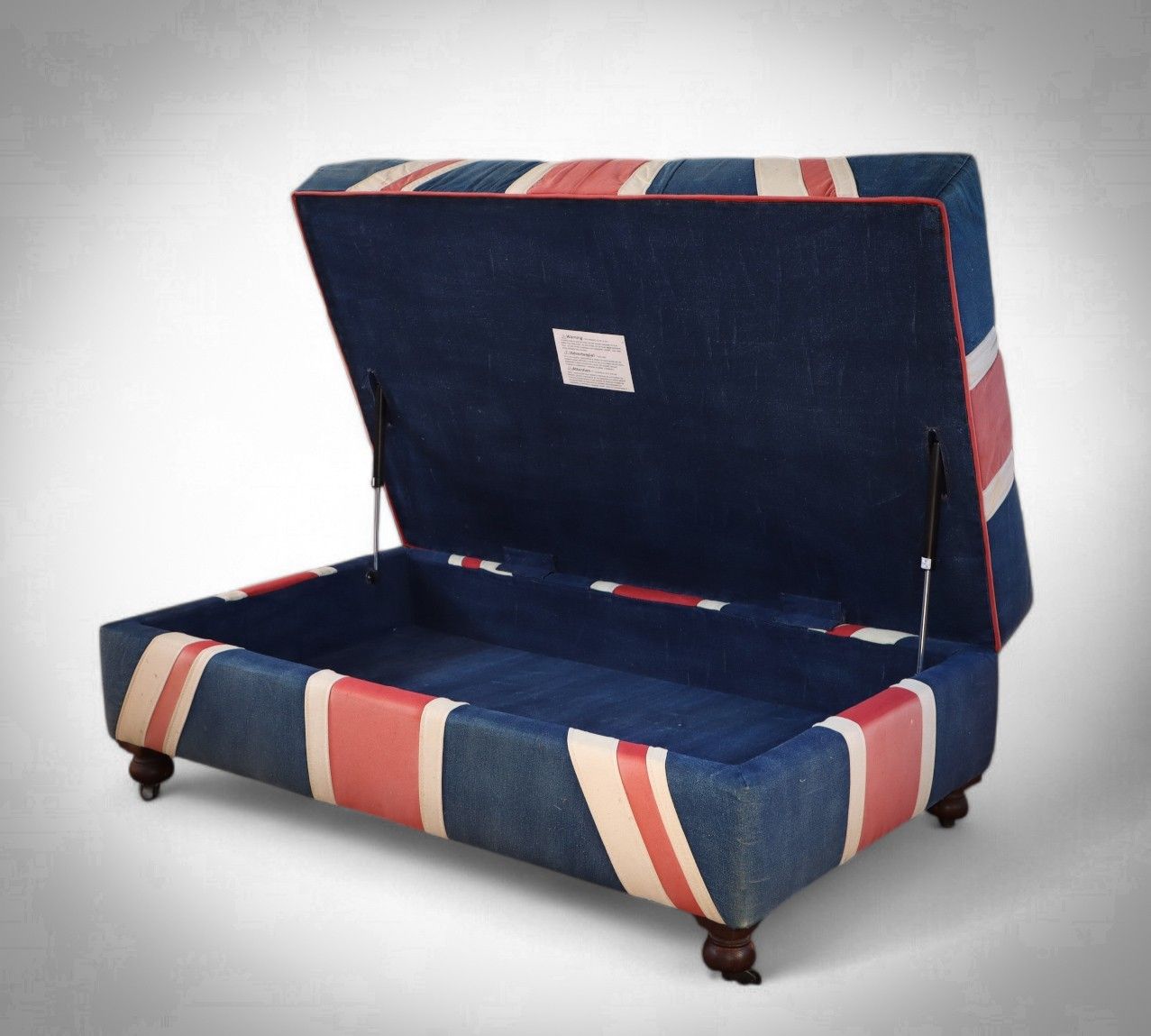 Superb Timothy Oulton Halo Westminster Buttoned Footstool Ottoman Union Jack 🚚 photo for sale