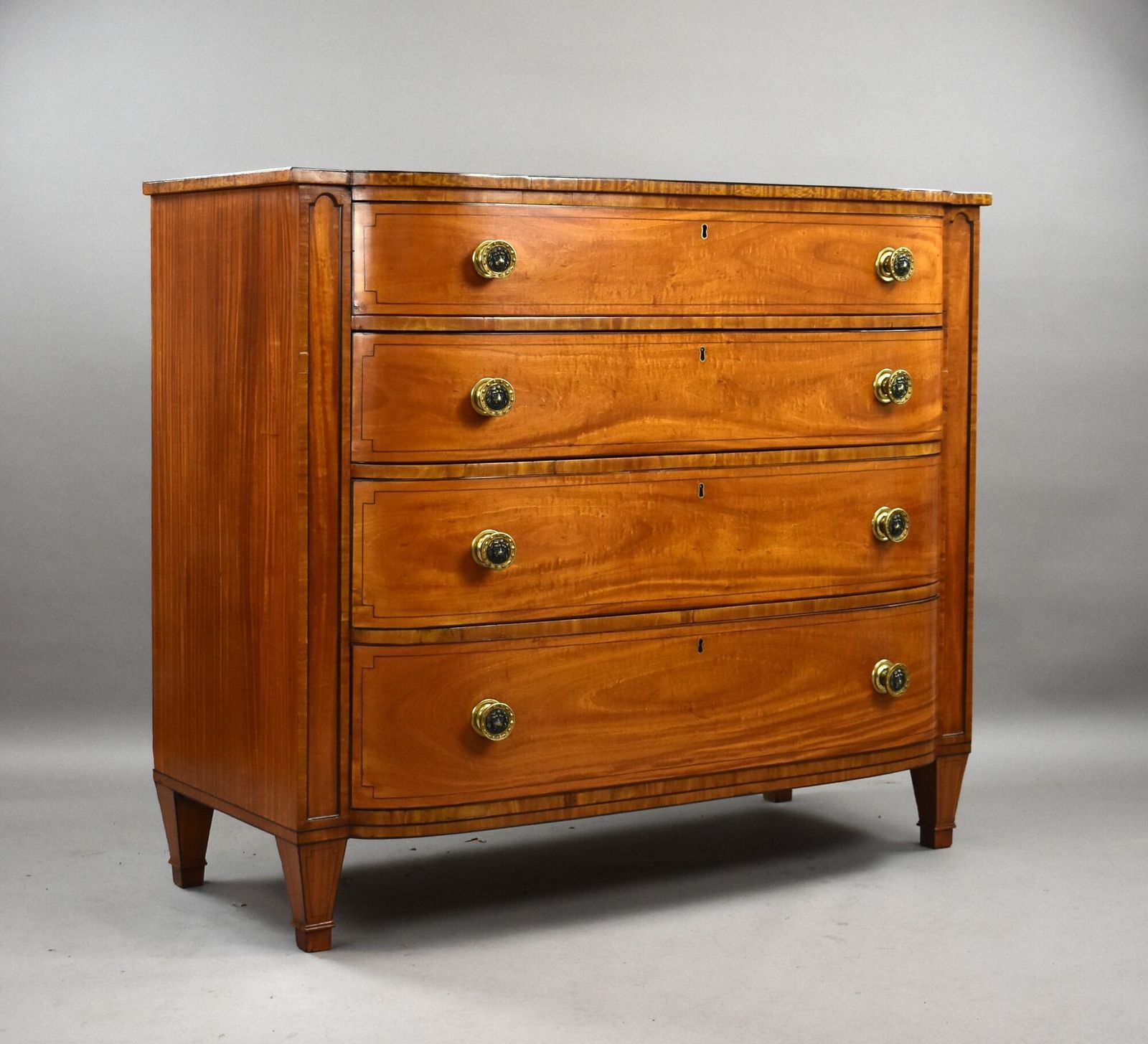 Regency Satinwood Bow Front Chest photo furniture