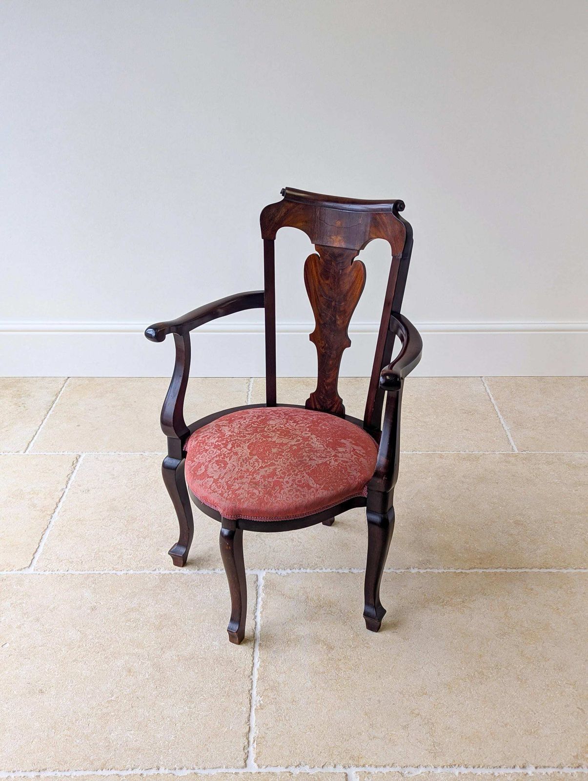 Antique Georgian Mahogany Open Armchair C.1750 photo vinterior