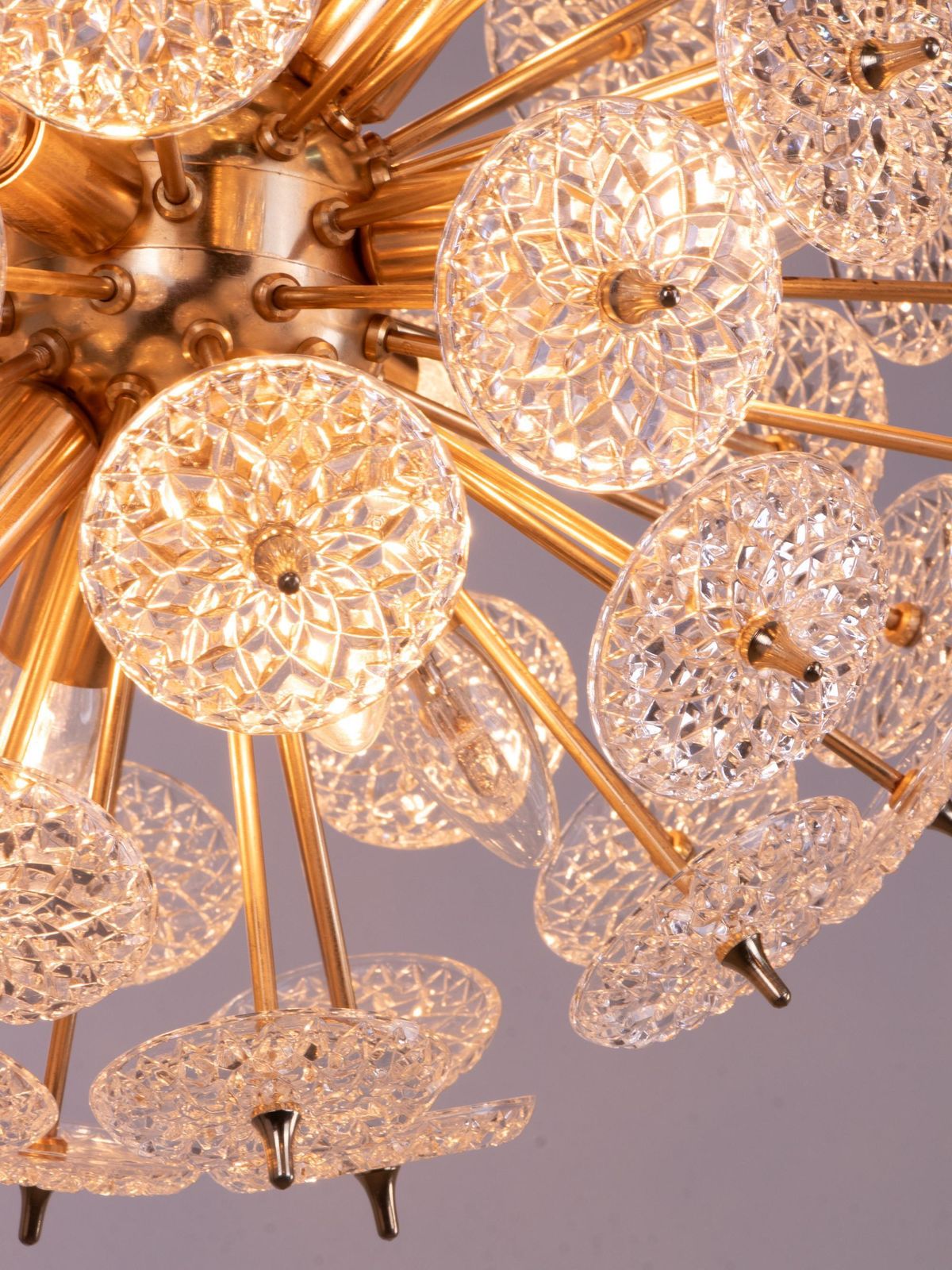 Mid Century Modernist Floral Sputnik Chandelier By Val Saint Lambert 1960’s photo 2945.0
