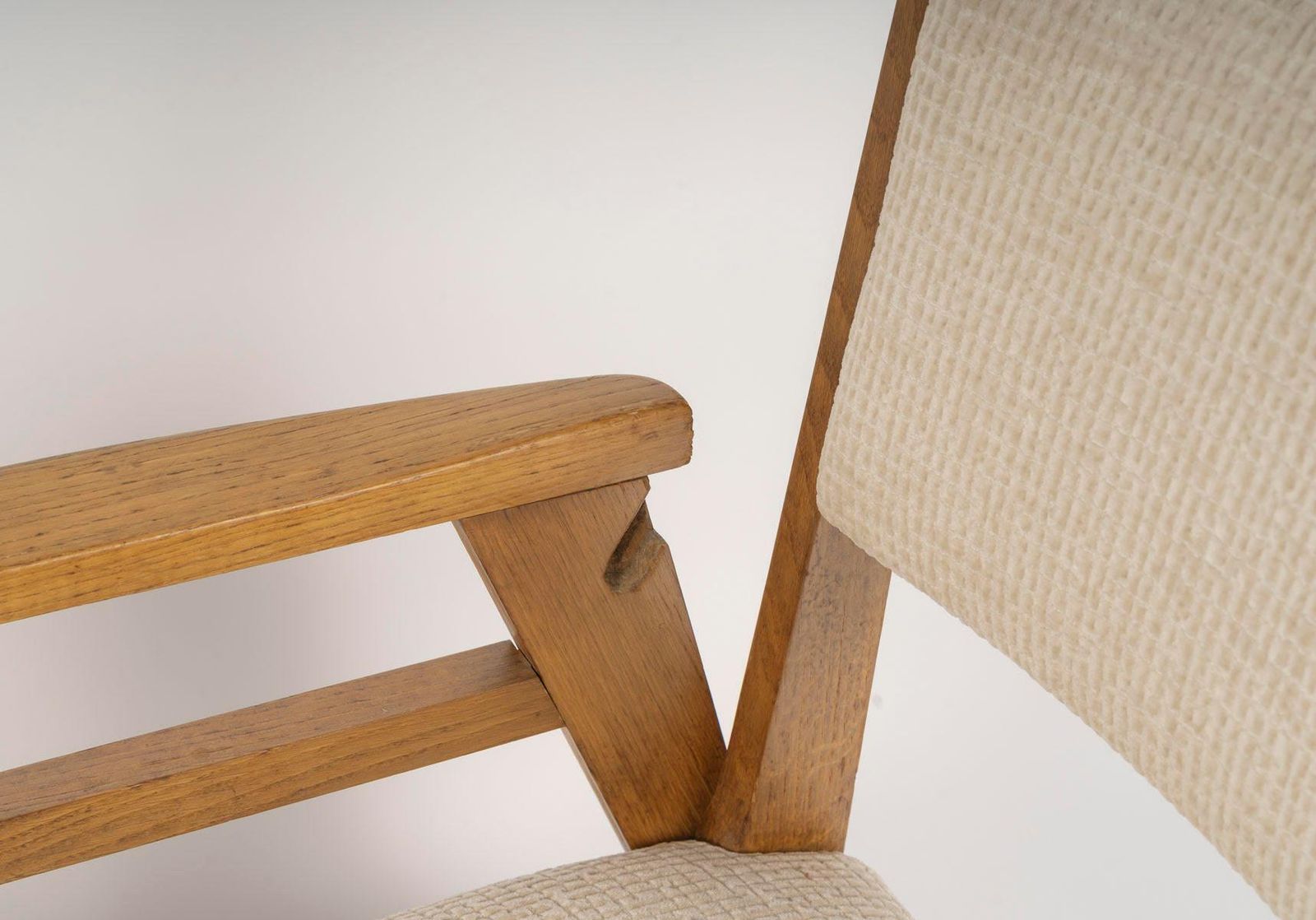 Pair Of 1950s Oak Armchairs, Convertible, Two Seat Heights. photo 4286.0