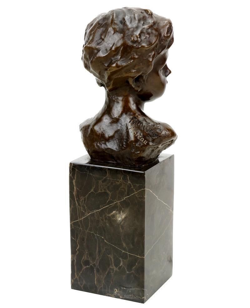 Art Nouveau Style Brown Patinated Bronze Bust Of Boy photo 1045.0