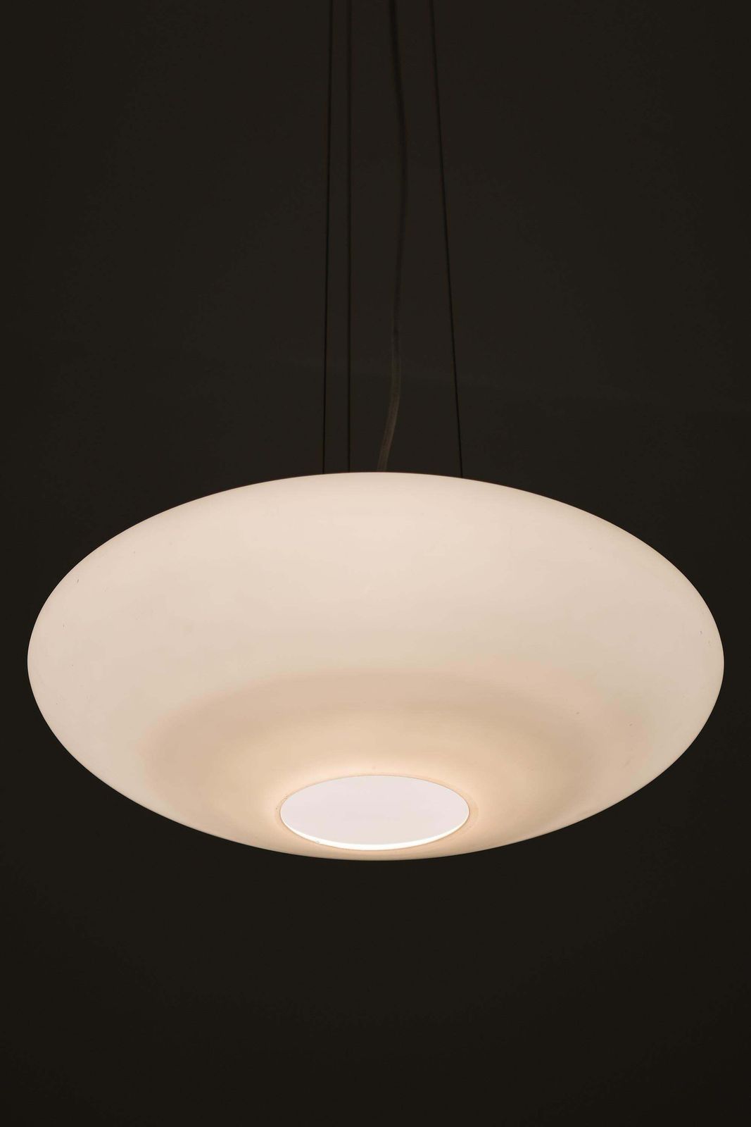 Ceiling Lamp In Brass And Opaline Glass By Hans Bergström, 1950s photo Lighting