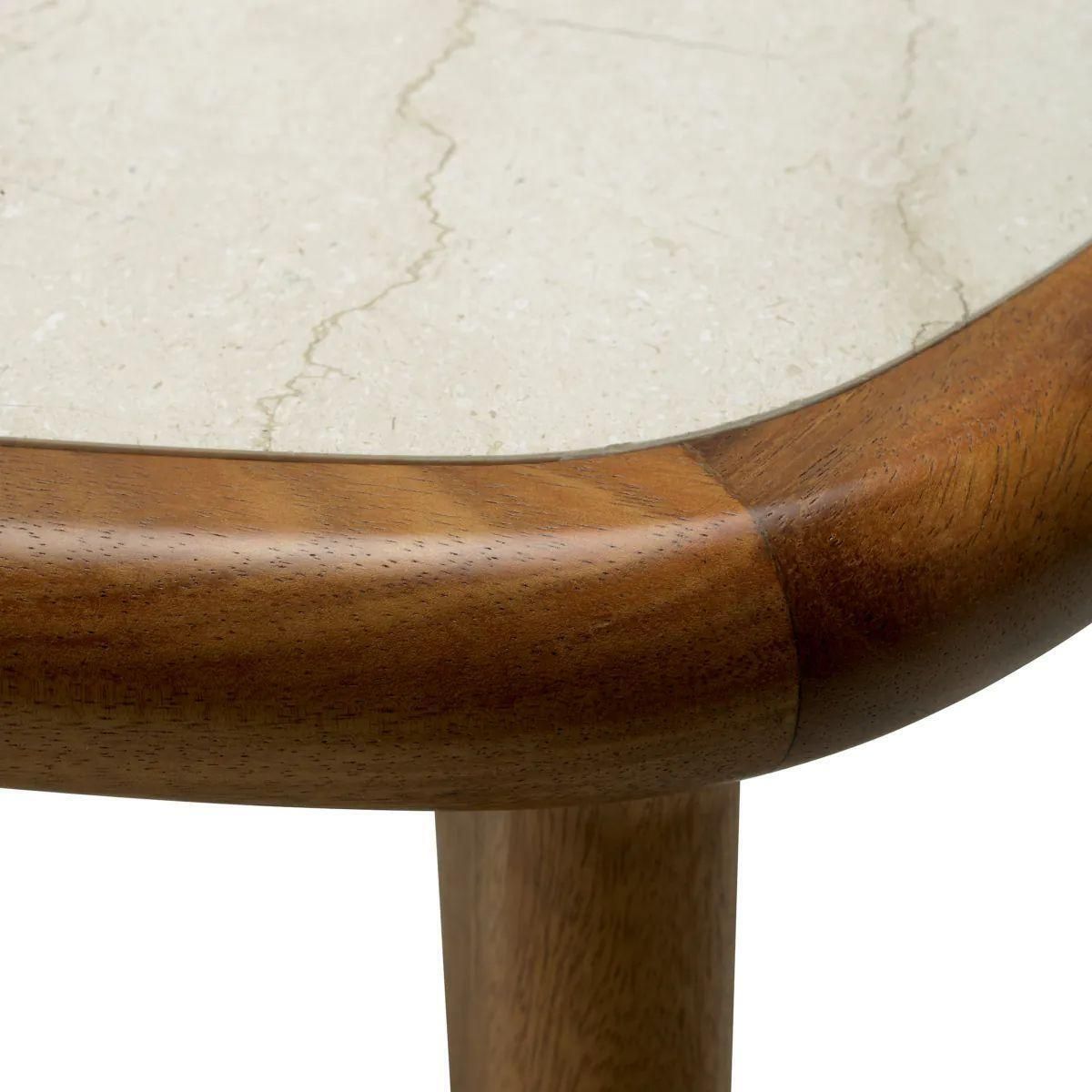 Wooden Coffee Table With Caramel Coloured Wood Finish And Beige Marble Top photo furniture