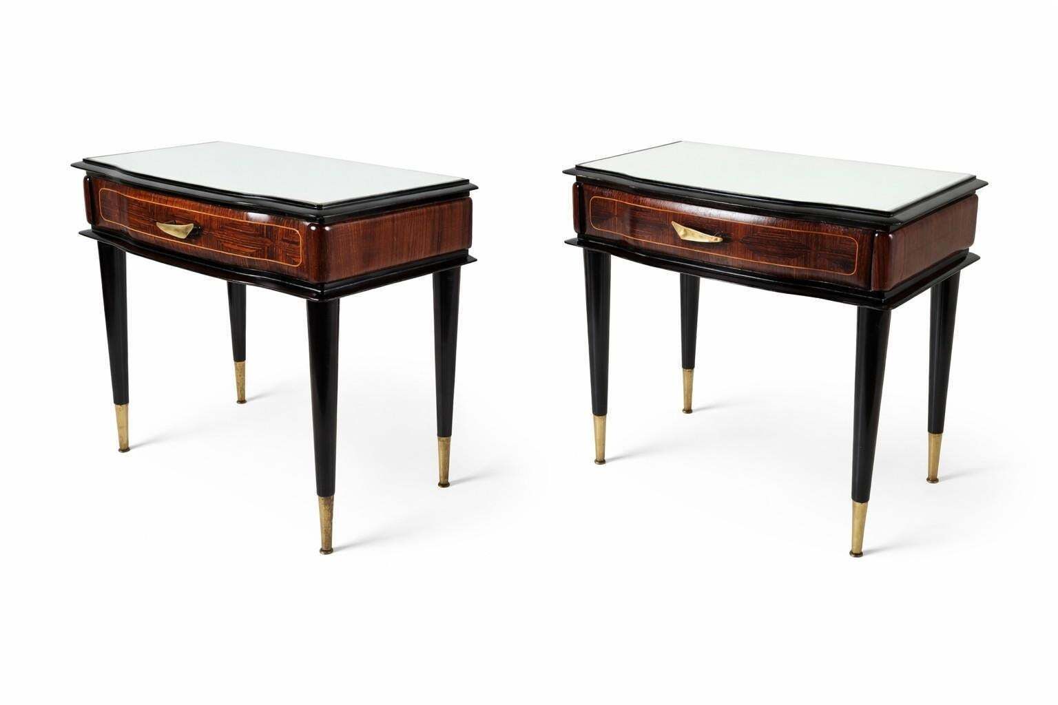 Pair Of Mid Century Italian Nightstands 1950's photo furniture