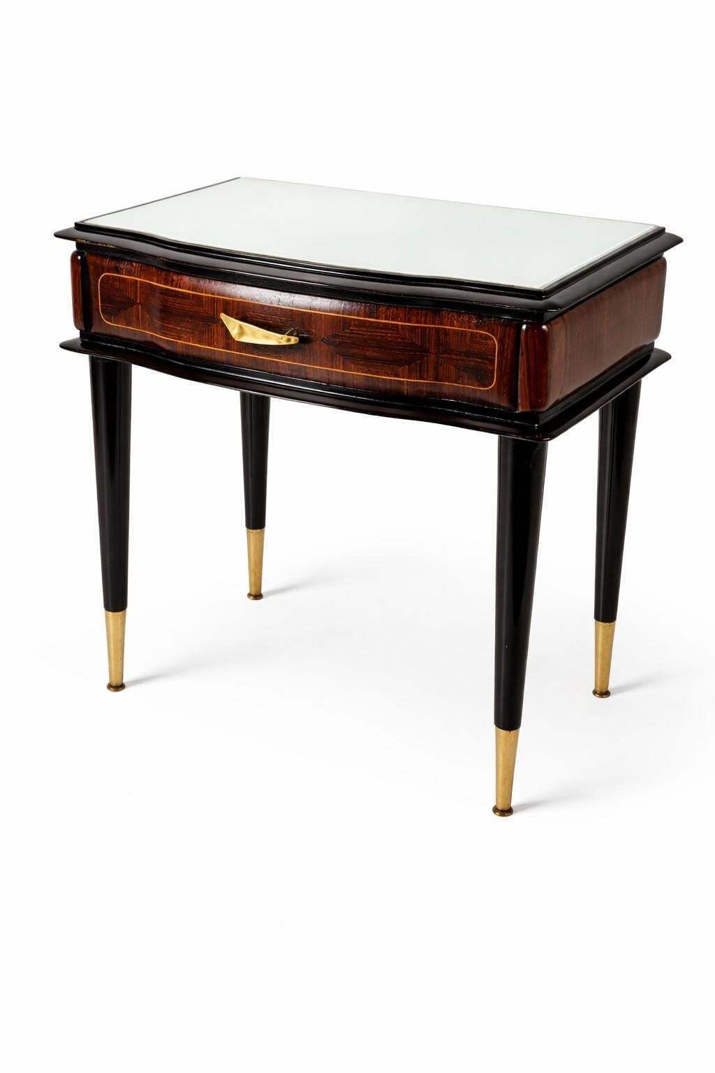 Pair Of Mid Century Italian Nightstands 1950's photo for sale