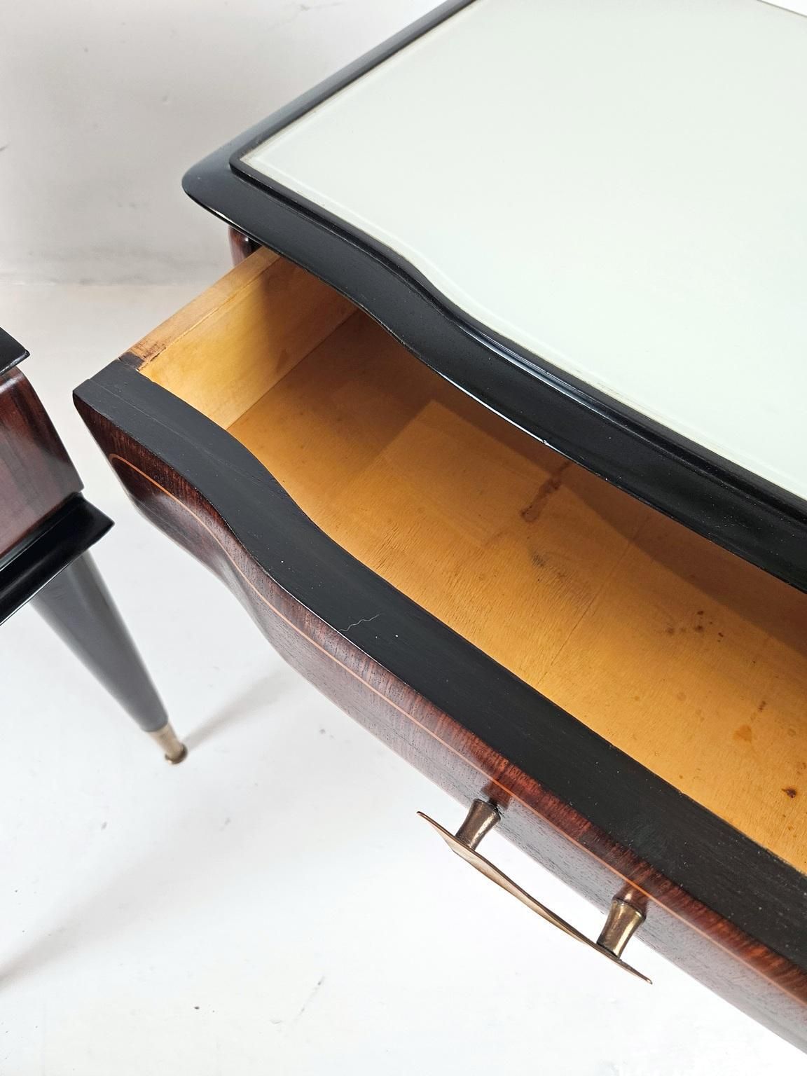 photo for sale Pair Of Mid Century Italian Nightstands 1950's