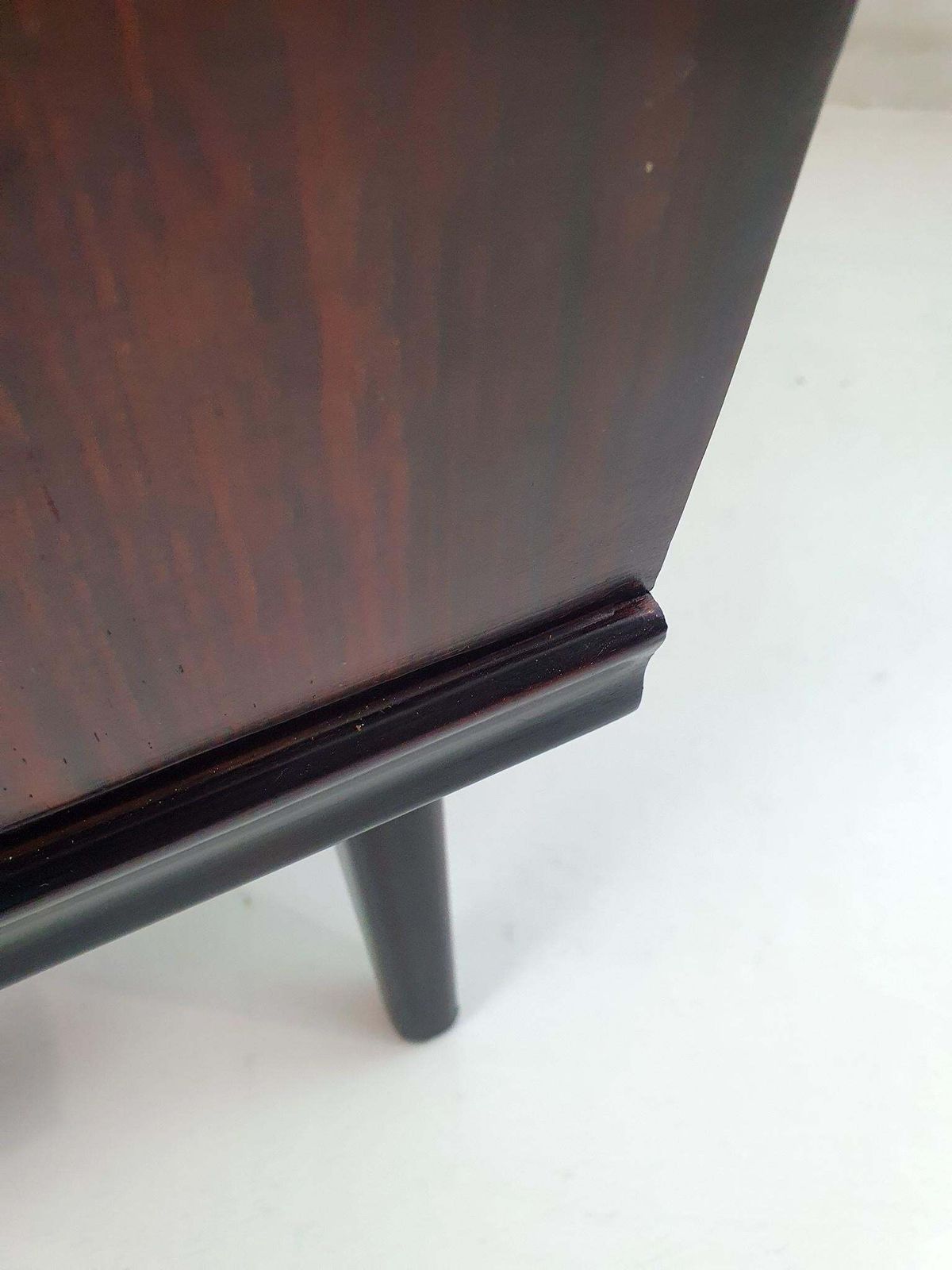 photo for sale Handmade Mid Century Modern Nightstands In Walnut & Glass, Italy 1950