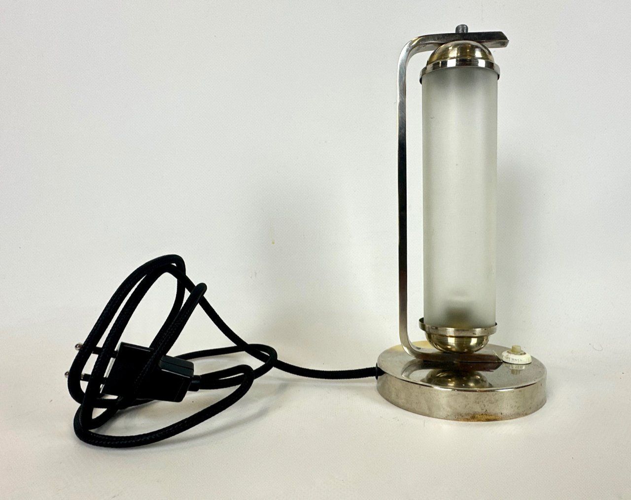 photo furniture Bauhaus Nickel Plated Tubular Table Lamp From Elma Weimar, 1930s