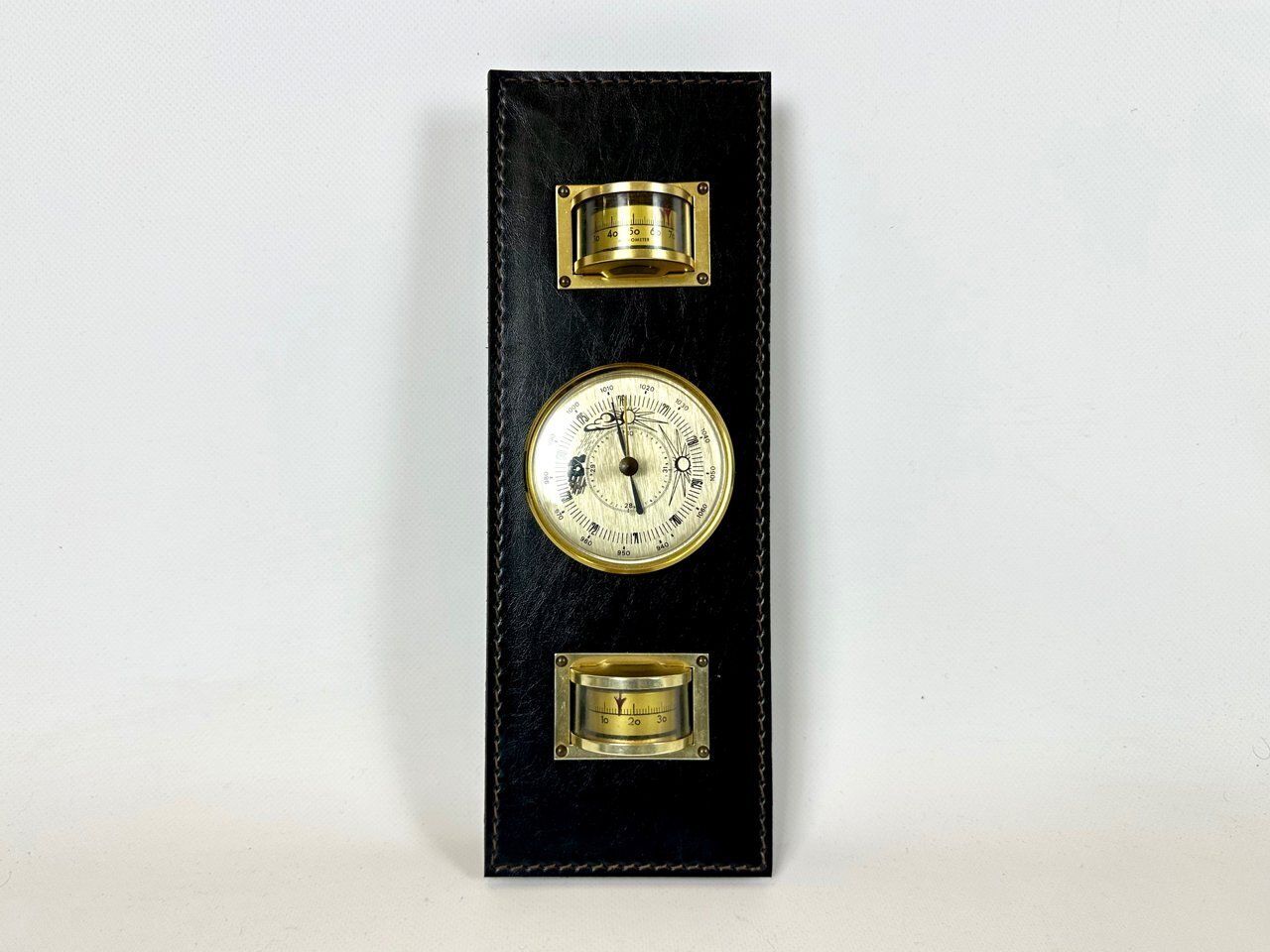 Vintage German Leather Fisher's Weather Station, 1980s