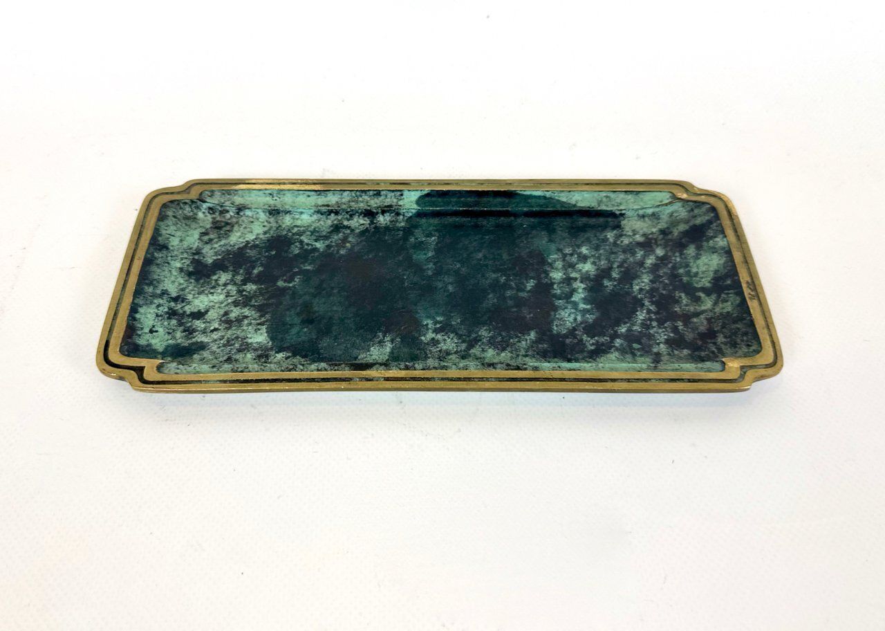 photo furniture Mid Century Modern Desk Pen Holder In Bronze From Hagenauer Workshops, 1960s