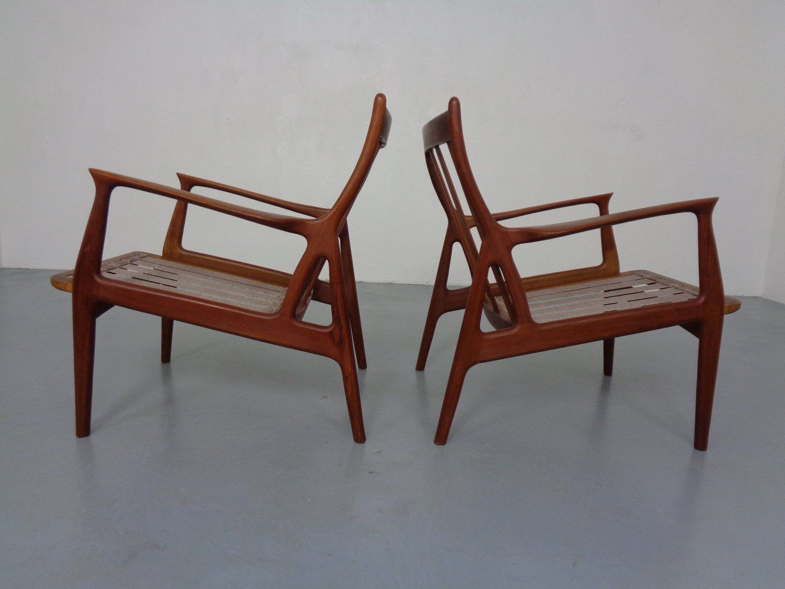 photo vintage Organic Teak Armchairs, Denmark, 1960s, Set Of 2