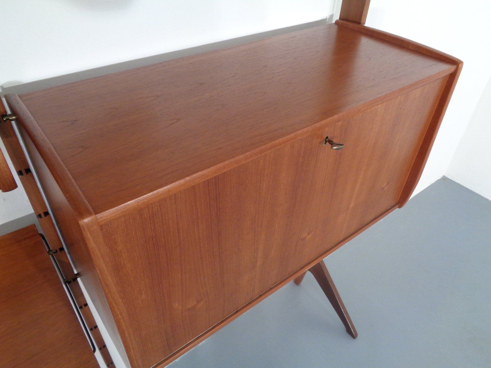 photo vinterior Ergo Teak Wall Shelving Unit By John Texmon Einar Blindheim For Blindheim, Norway, 1950s, Set Of 9