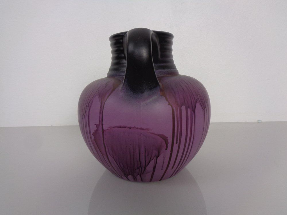 Purple Es Ceramic Vase From Emons & Söhne, Germany, 1970s photo vintage