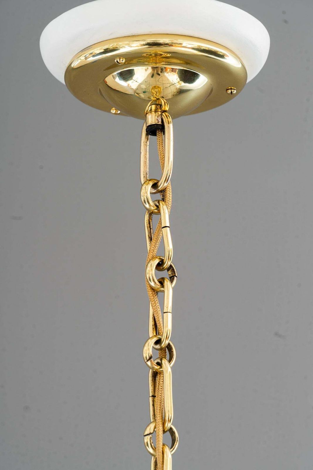 Art Deco Hanging Pendant With Original Glass Shade Vienna Around 1920s photo 1268.0
