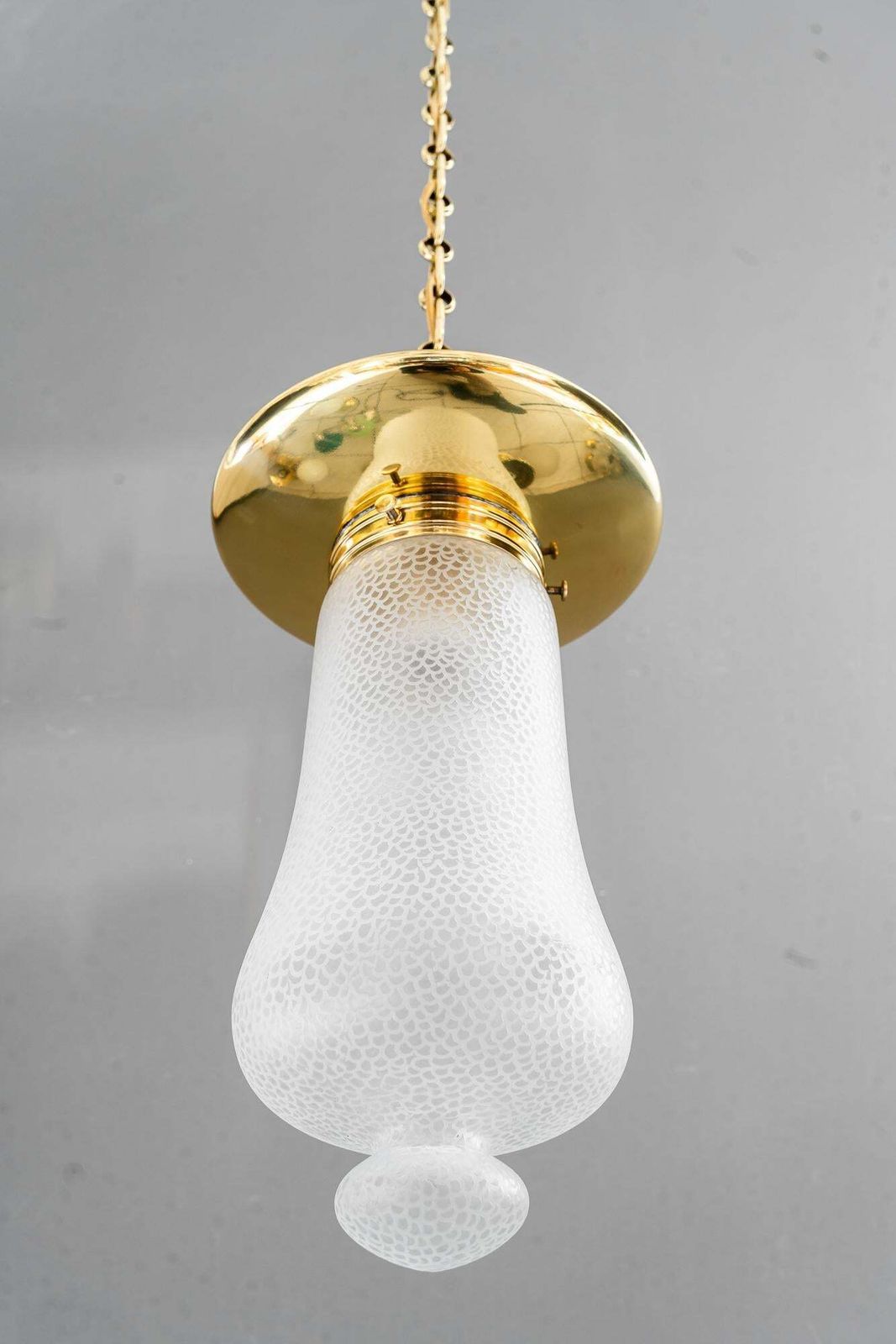 photo furniture Art Deco Hanging Pendant With Original Glass Shade Vienna Around 1920s