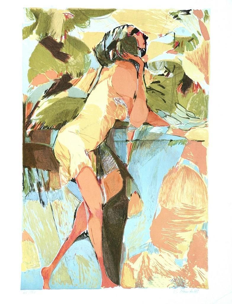 Ugo Rambaldiwoman   Lithograph By Ugo Rambaldi   1970s1970s