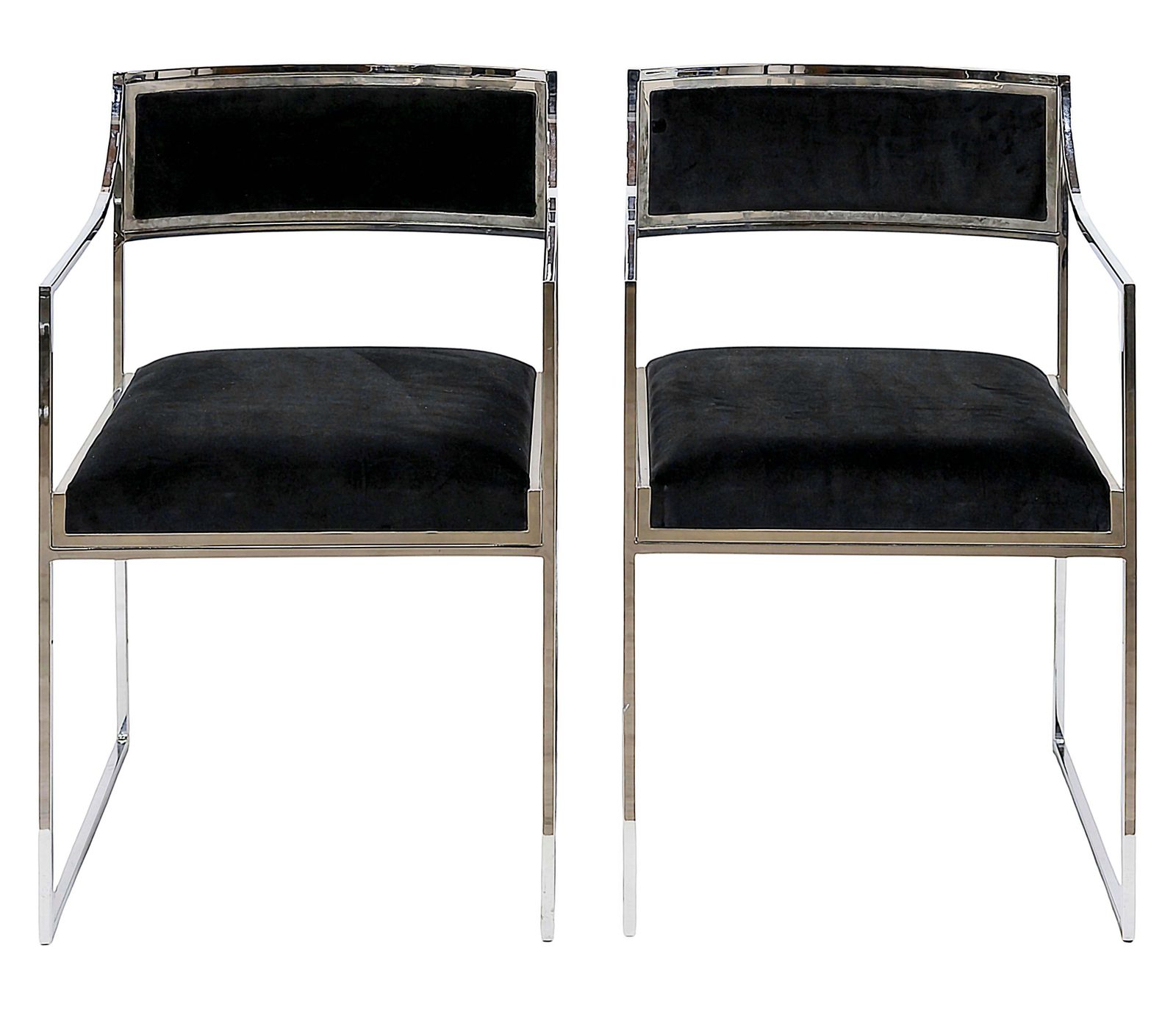 photo for sale Set Of 6 Pcs. Mid Century Italian Chrome Chairs By Willy Rizzo