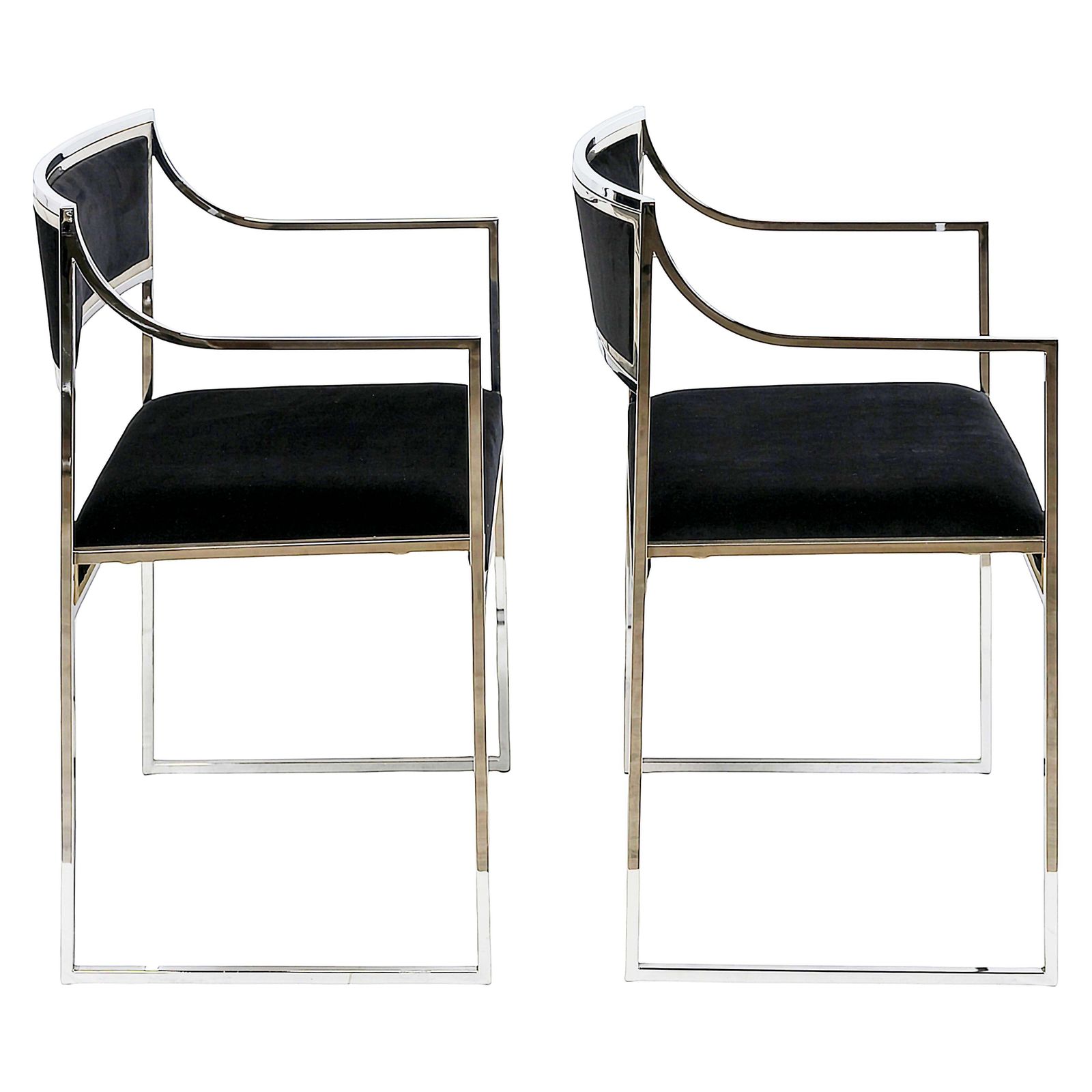 7000.0 Set Of 6 Pcs. Mid Century Italian Chrome Chairs By Willy Rizzo photo